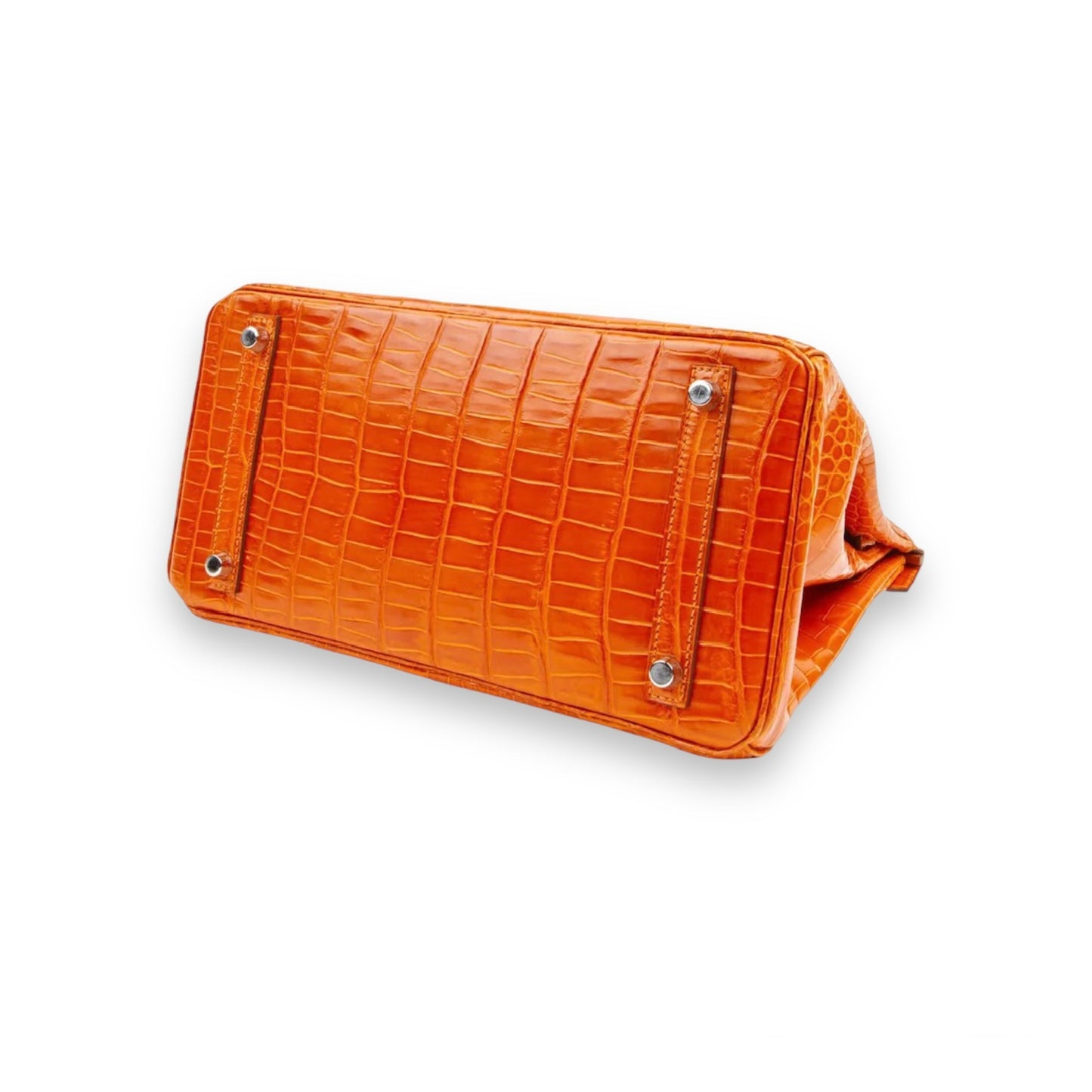 Sac Hermès Birkin 30 en cuir Niloticus Crocodile orange