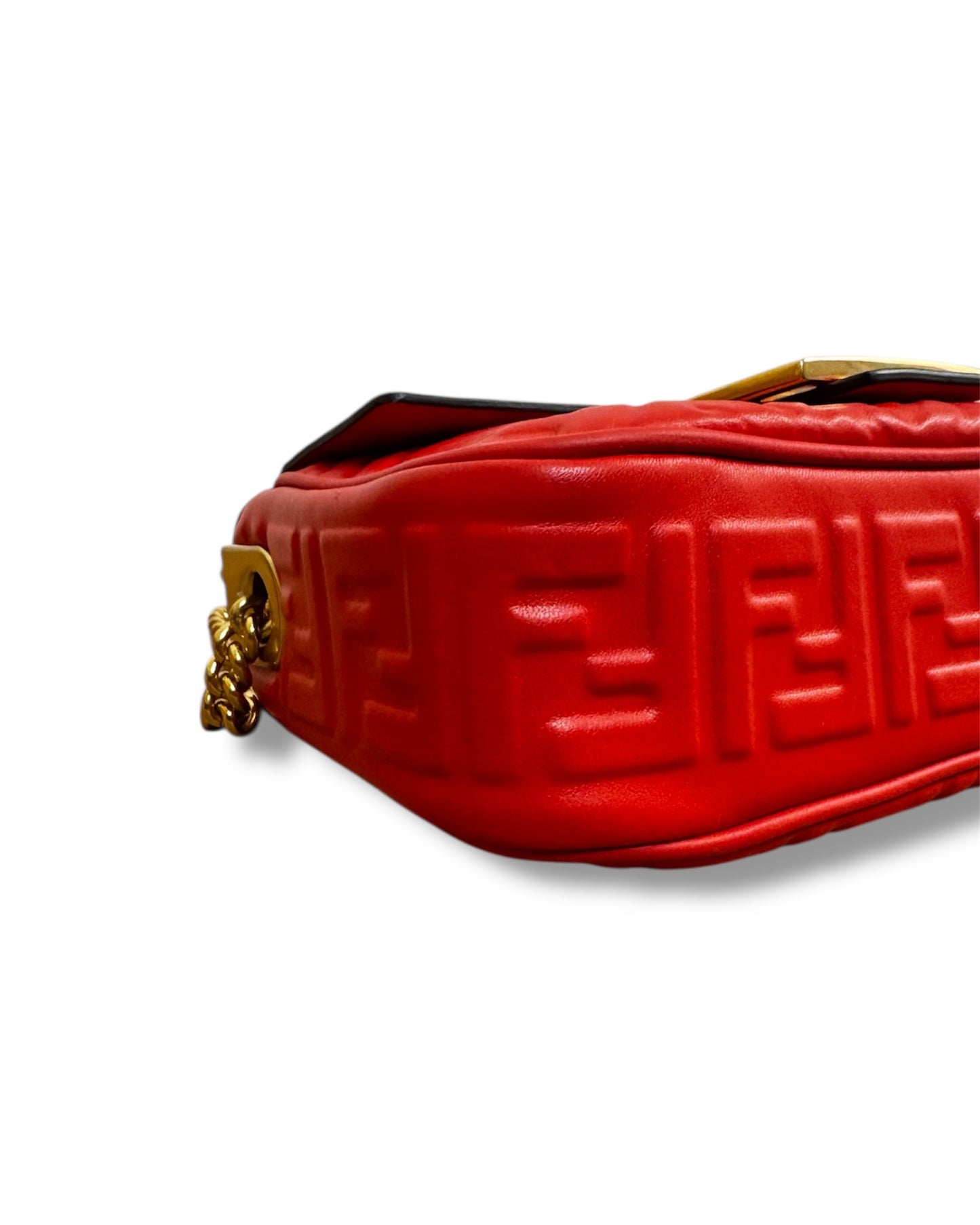 Sac Fendi Baguette chain cuir embossé FF