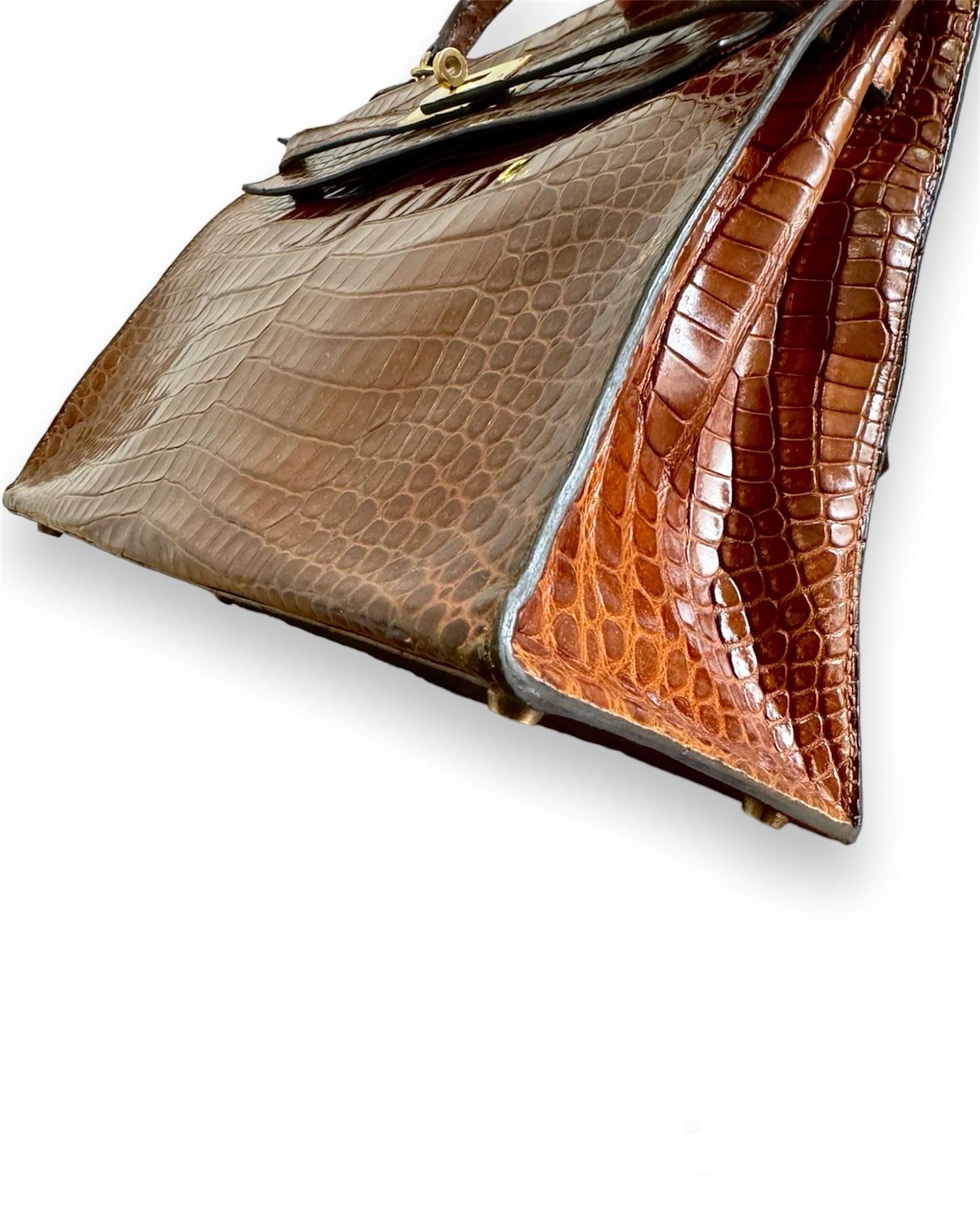 Sac Hermès Kelly 32 crocodile porosus marron