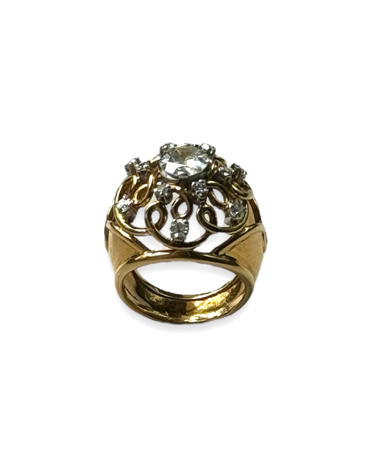 Bague or jaune et diamants
