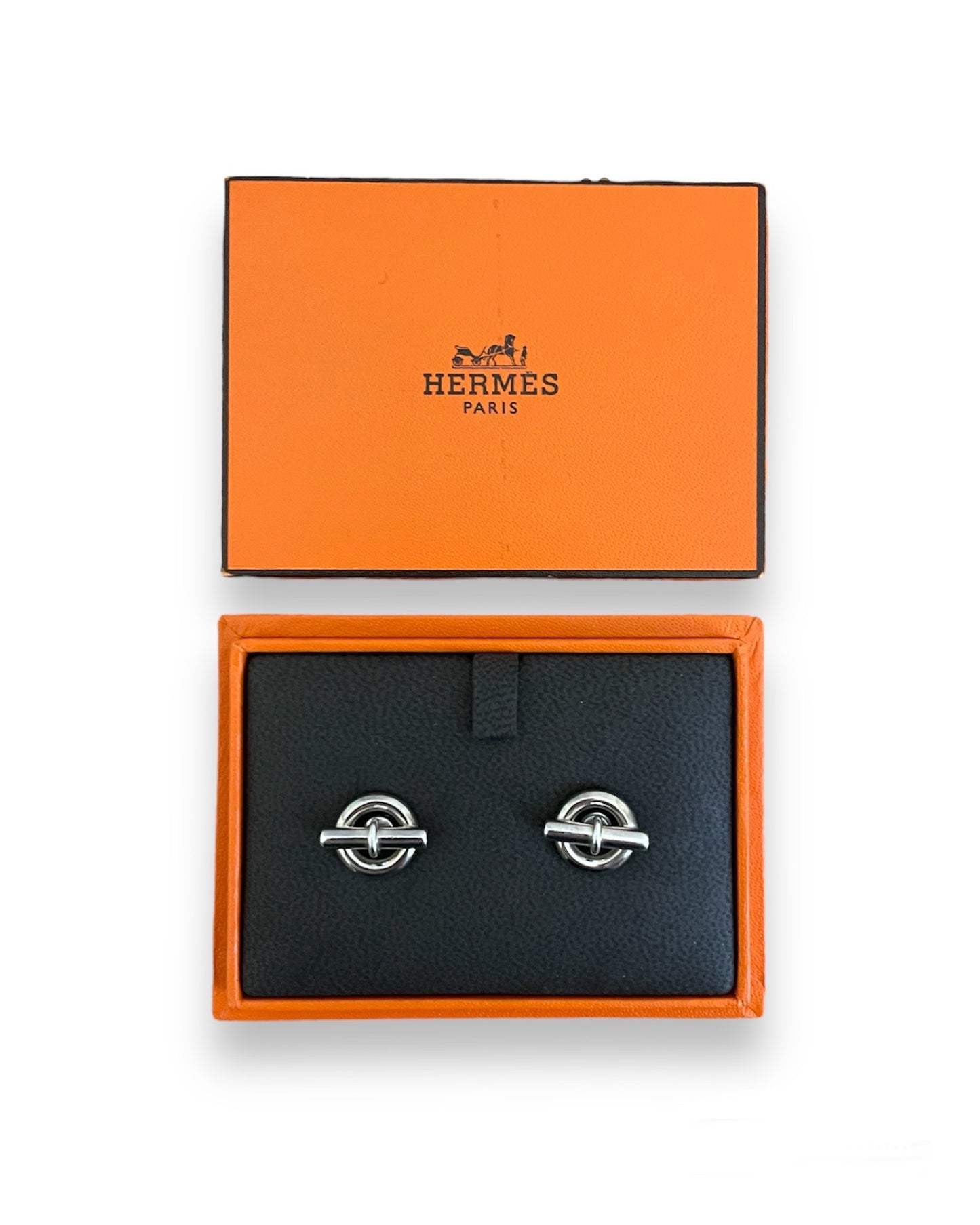 Boucles d'oreilles hermès mini chaine d'ancre en argent 925/1000