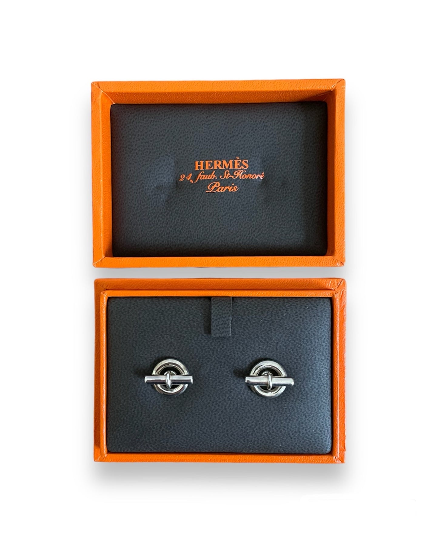 Boucles d'oreilles hermès mini chaine d'ancre en argent 925/1000