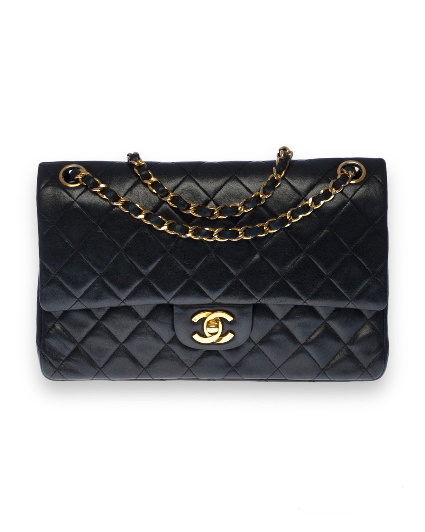 Sac Vintage Chanel Timeless Medium 25 cuir noir