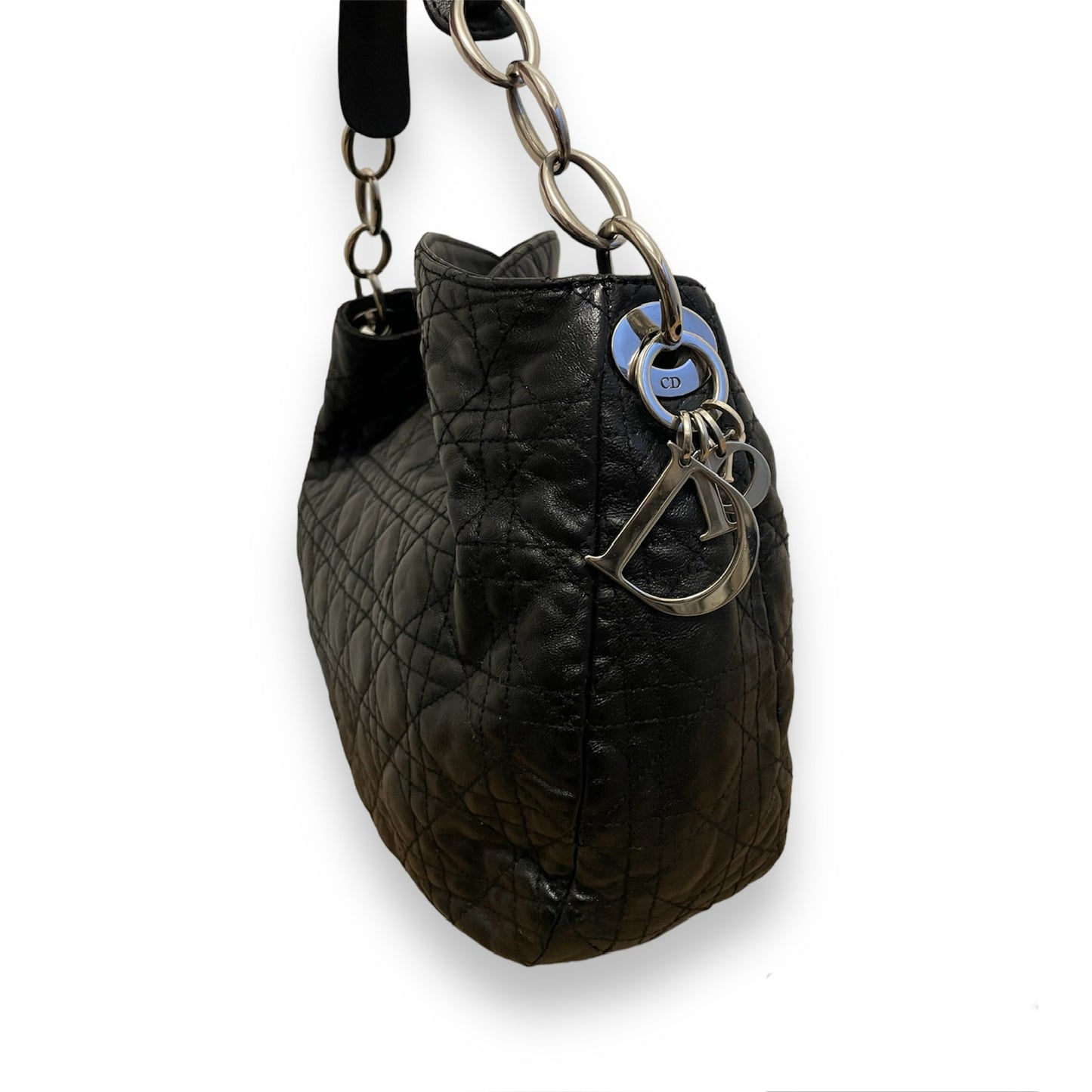 Sac Christian Dior en cuir noir