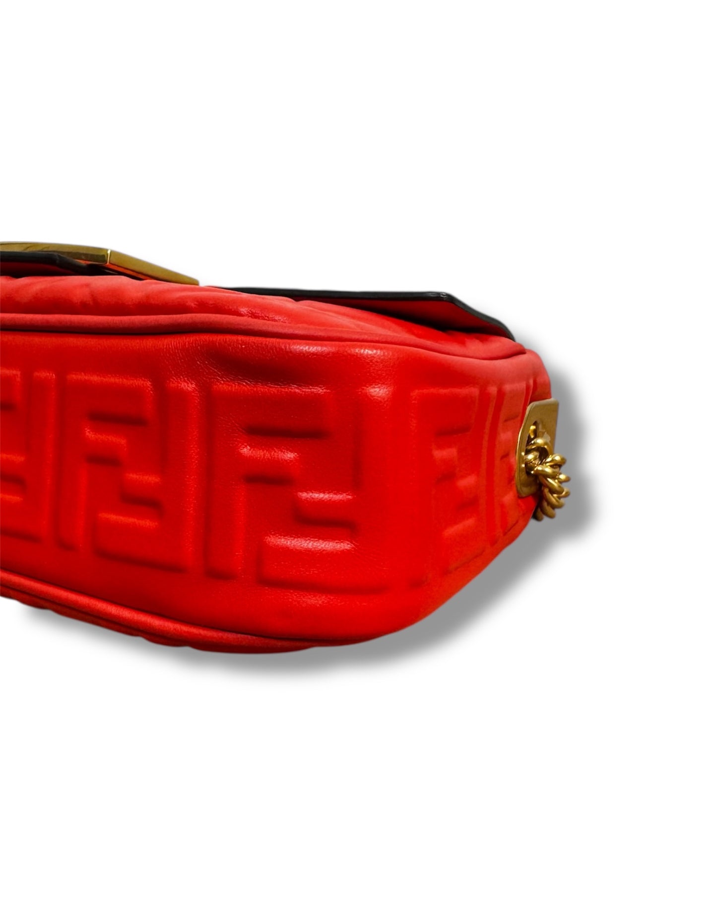Sac Fendi Baguette chain cuir embossé FF