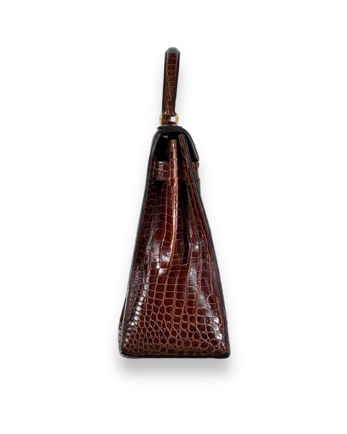 Sac Hermès Kelly 32 crocodile porosus marron