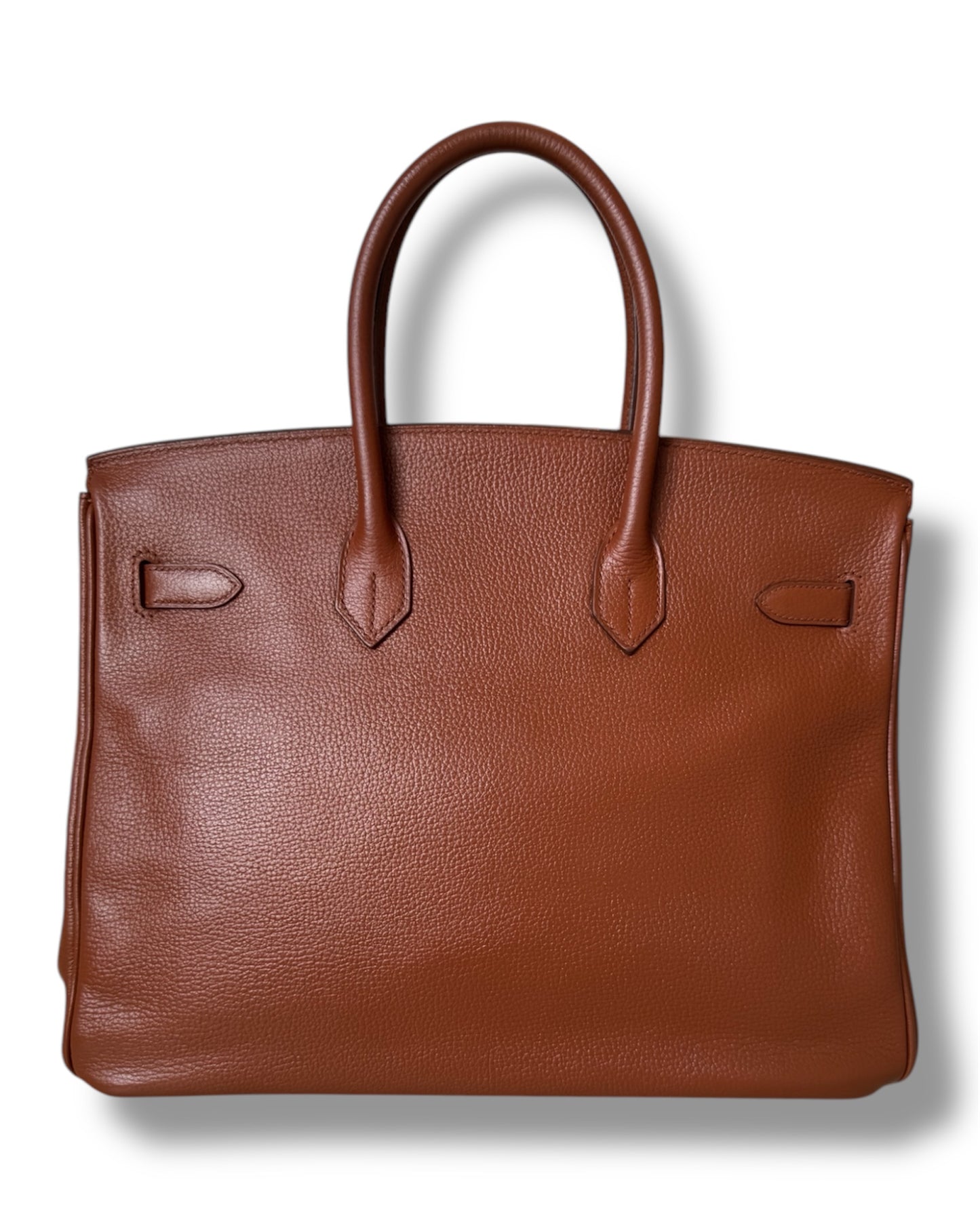 Sac Hermès Birkin 35 marron de 2005 en cuir et bijoux doré.