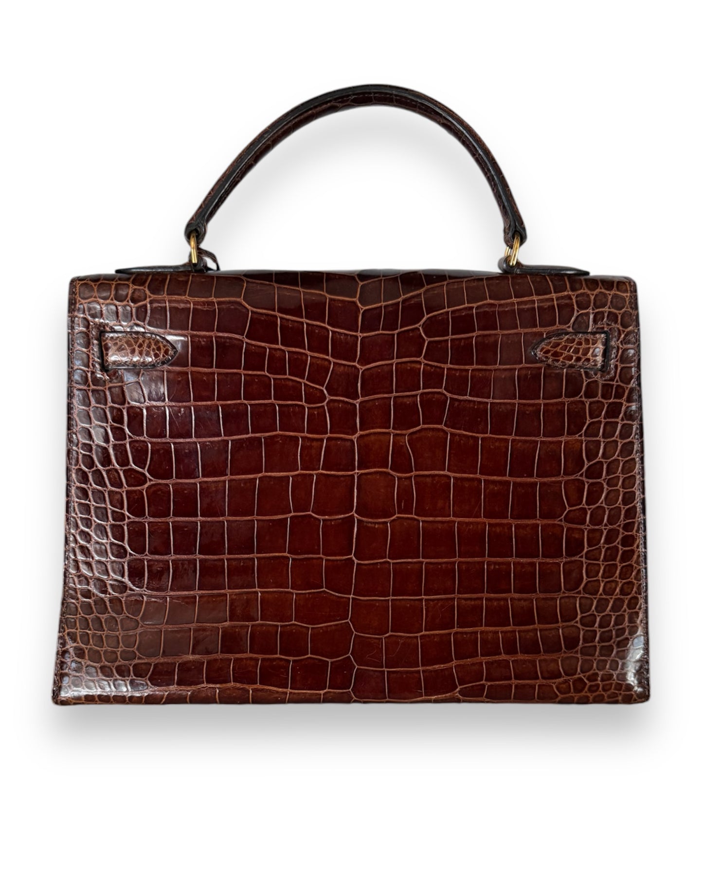 Sac Hermès Kelly 32 crocodile porosus marron