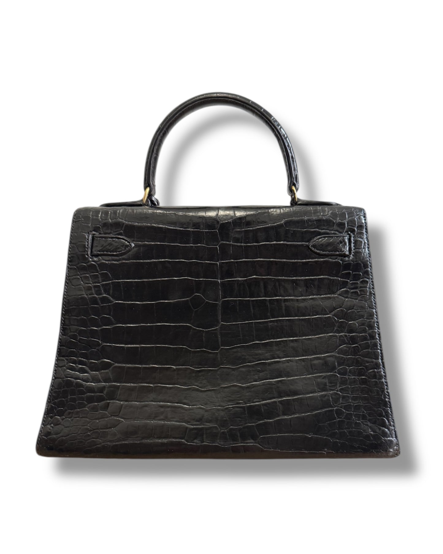Hermès Kelly 28 en crocodile porosus noir