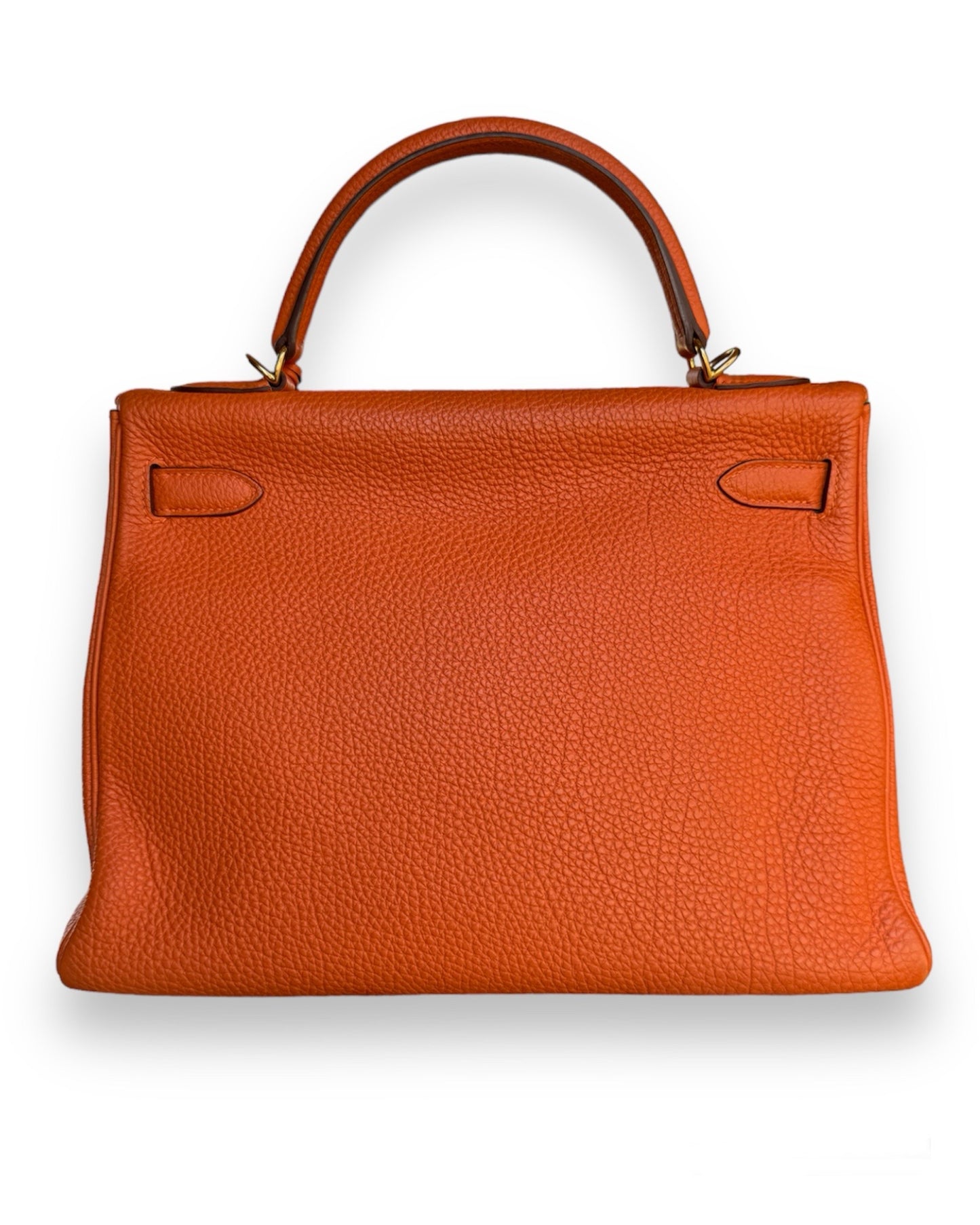 Sac Hermès Kelly 32 en cuir orange