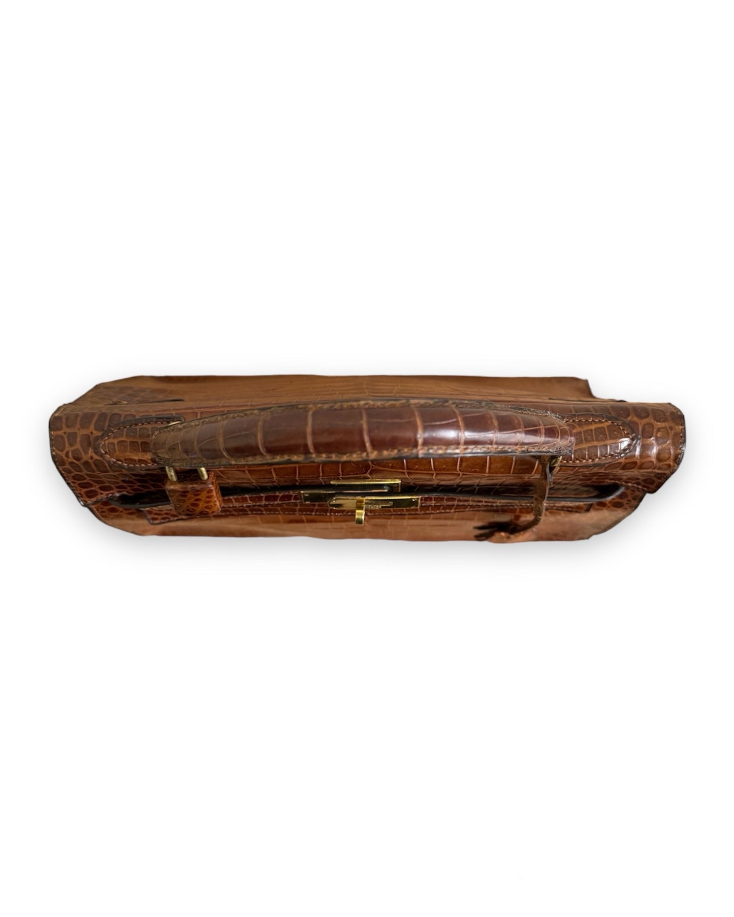 Sac Hermès Kelly 32 crocodile porosus marron