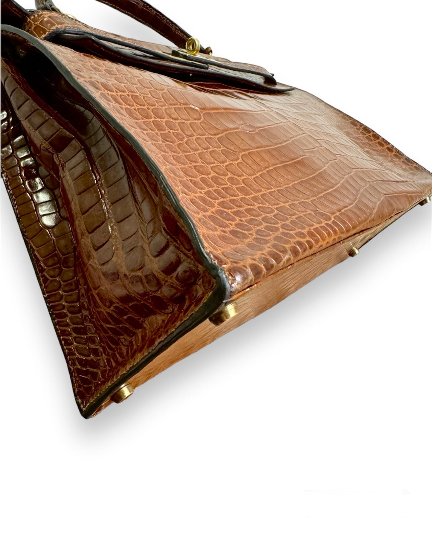 Sac Hermès Kelly 32 crocodile porosus marron