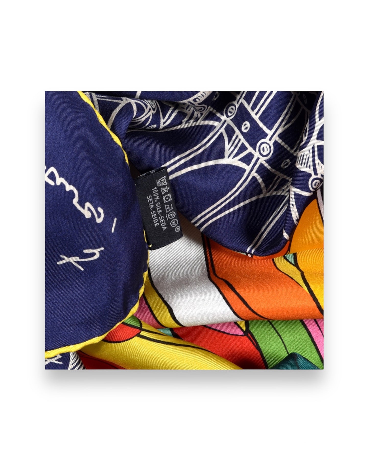 Carré de soie Le Pégase d'Hermès bleu
