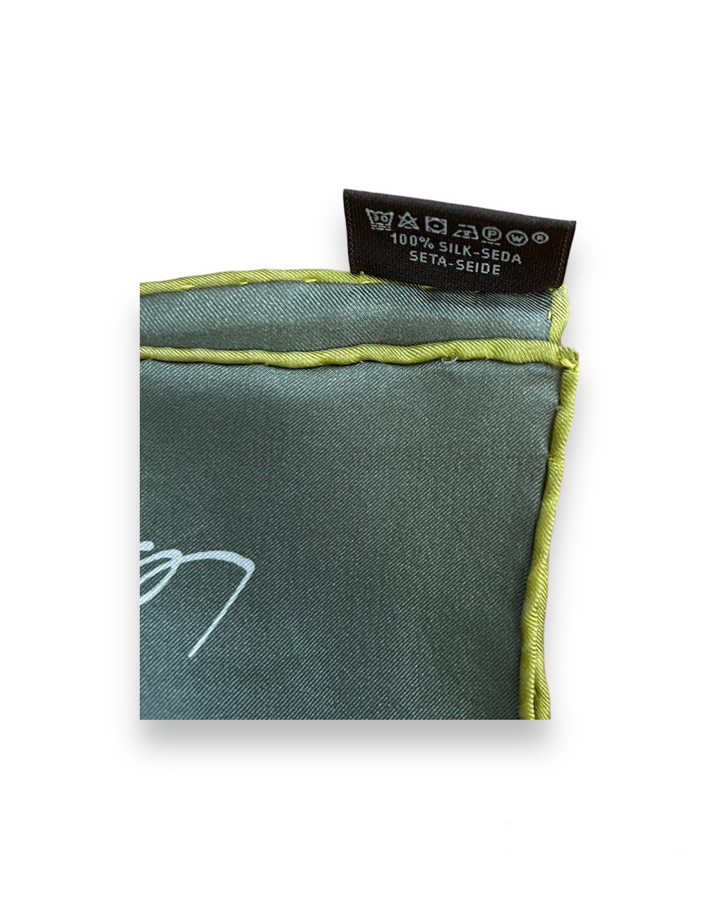 Carré de soie Le Pégase d'Hermès kaki