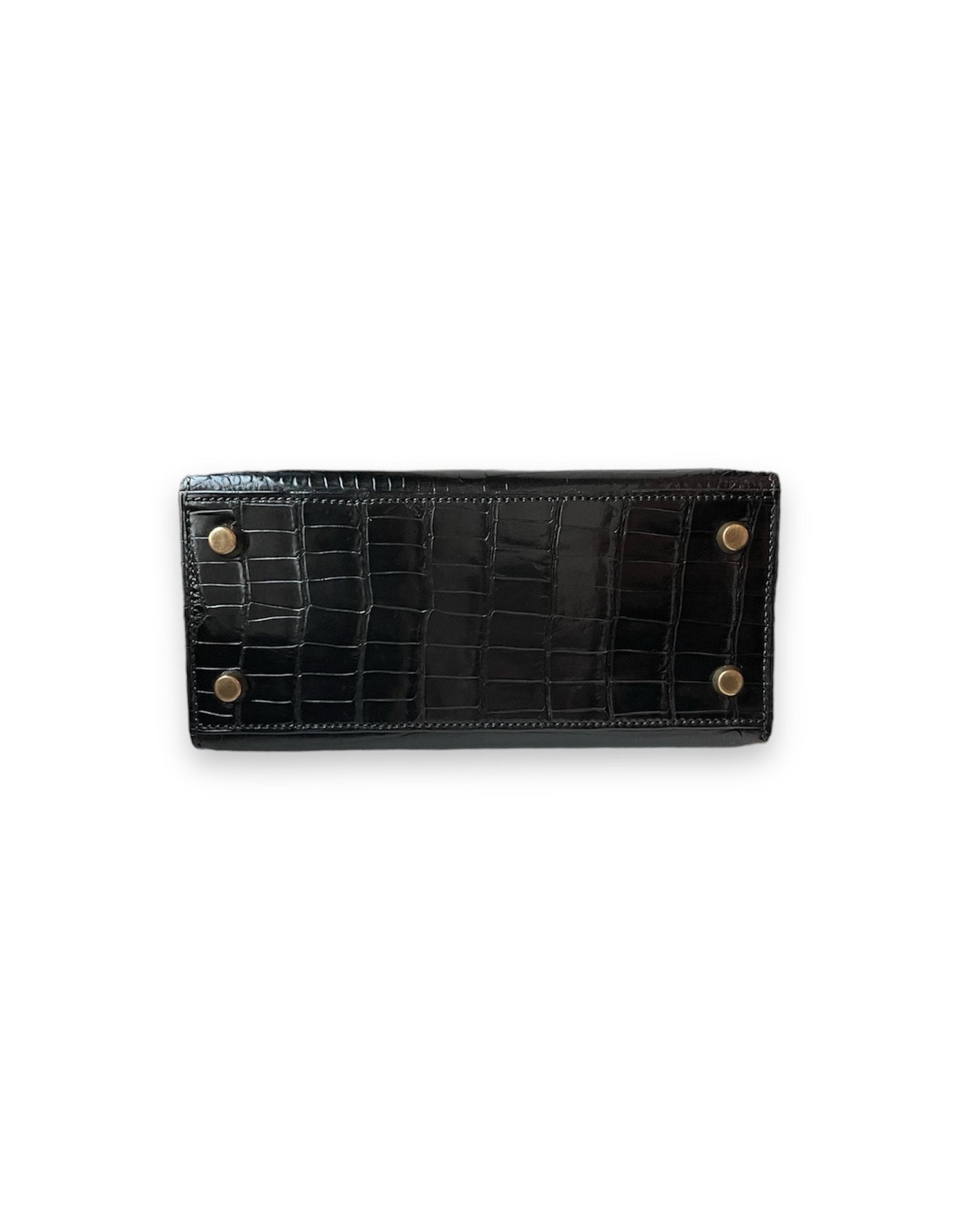 Kelly mini Hermès en crocodile porosus noir