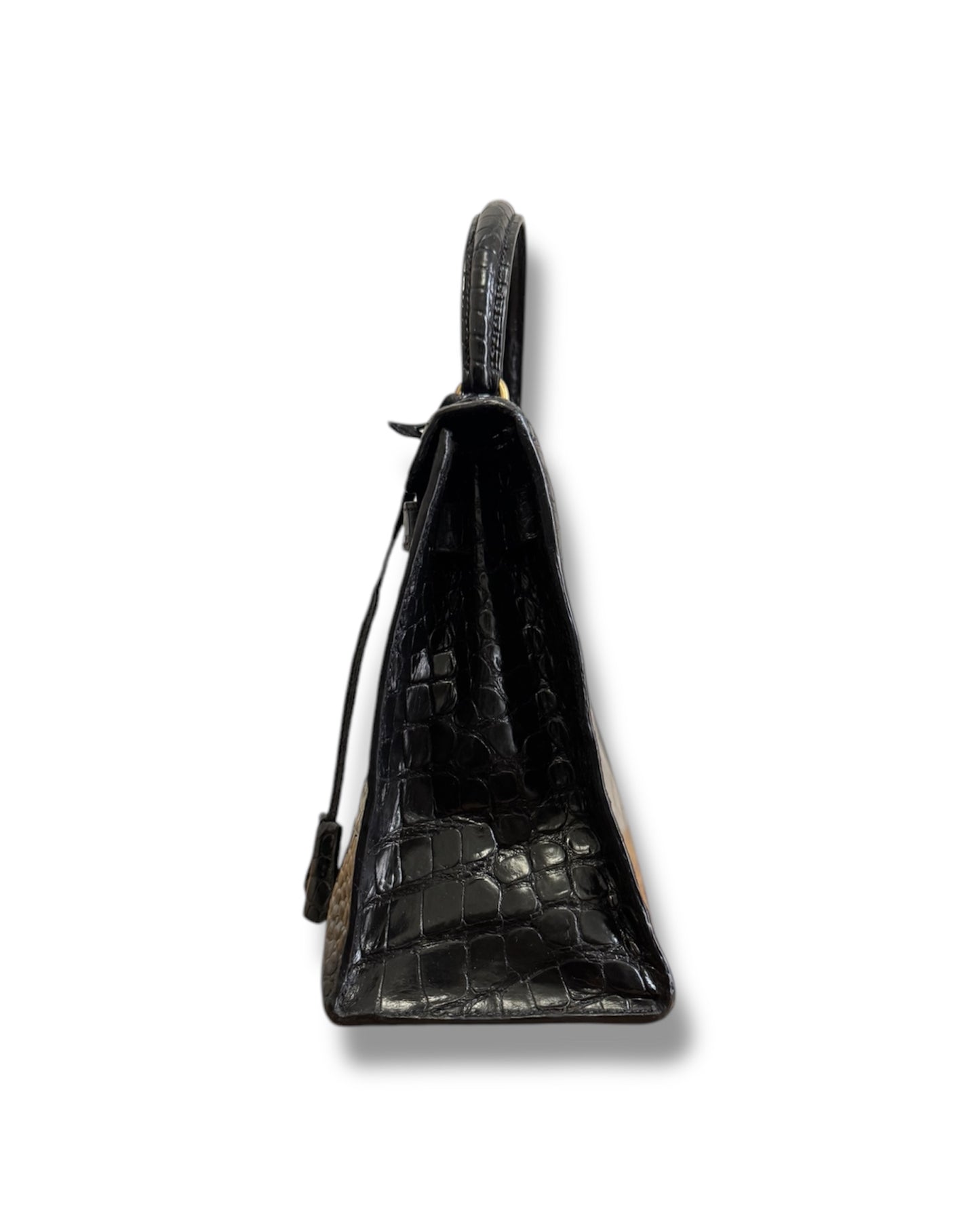 Hermès Kelly 28 en crocodile porosus noir
