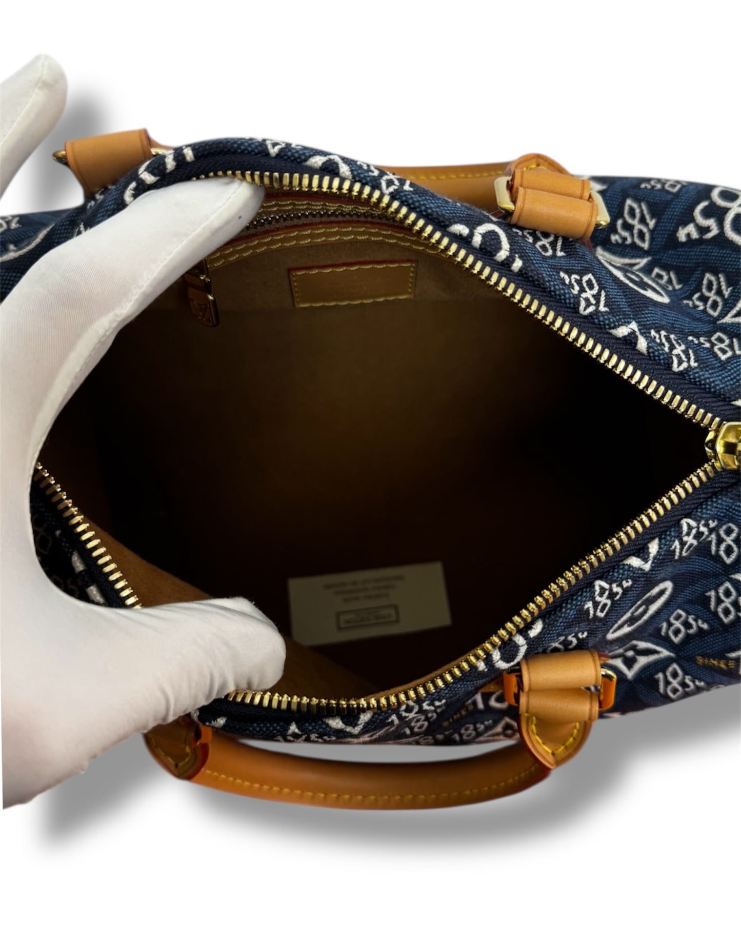 Sac Louis Vuitton Speedy 25 jacquard denim bleu