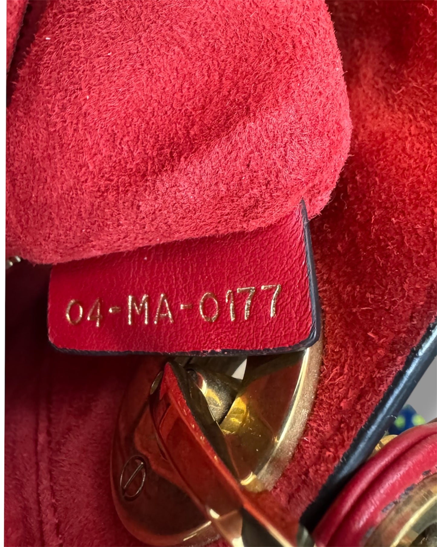 Sac Christian Dior mini Lady Dior en cuir rougé clouté