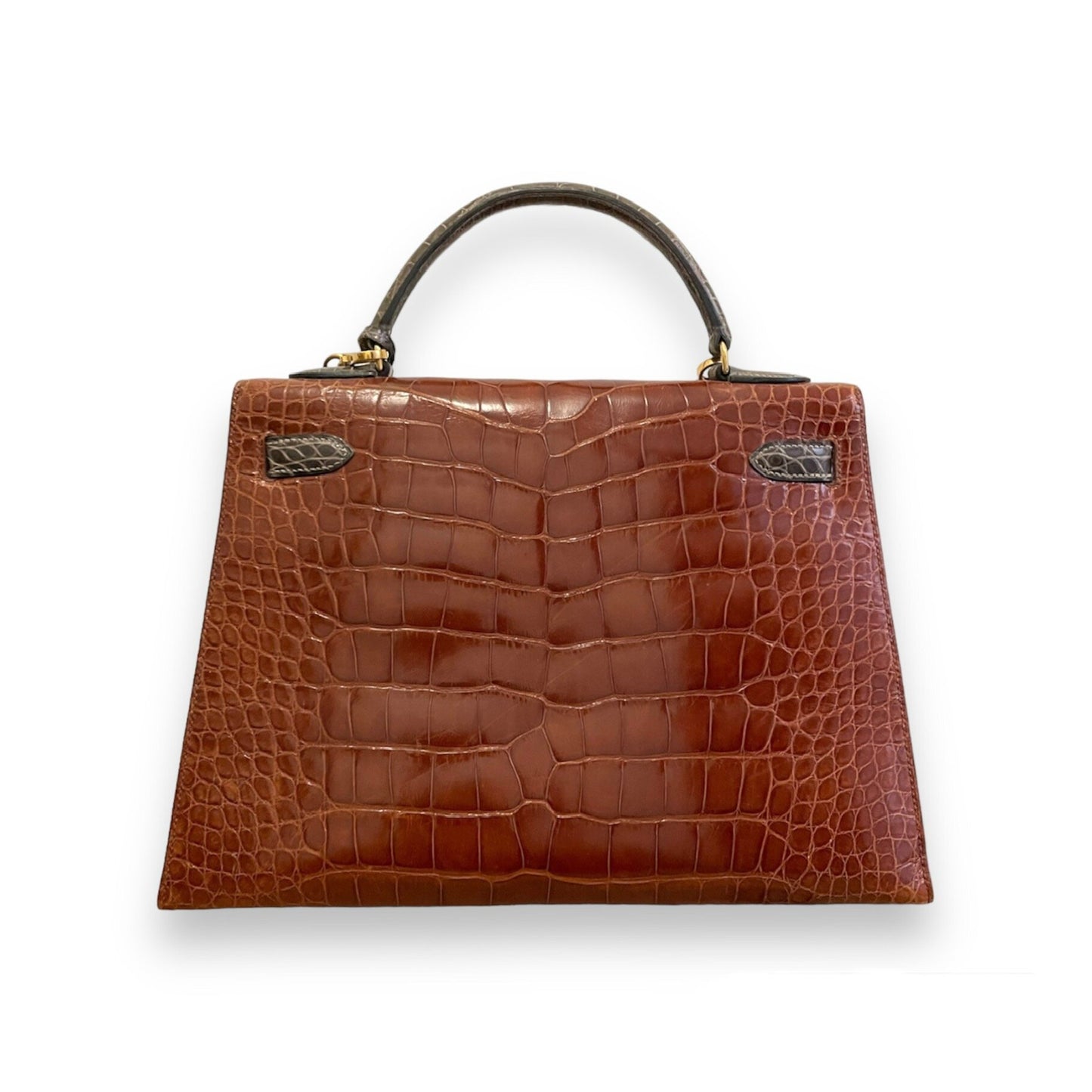 Sac Hermès Kelly 32 en cuir crocodile.