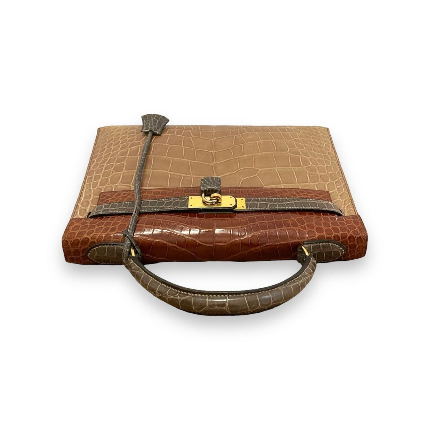 Sac Hermès Kelly 32 en cuir crocodile.