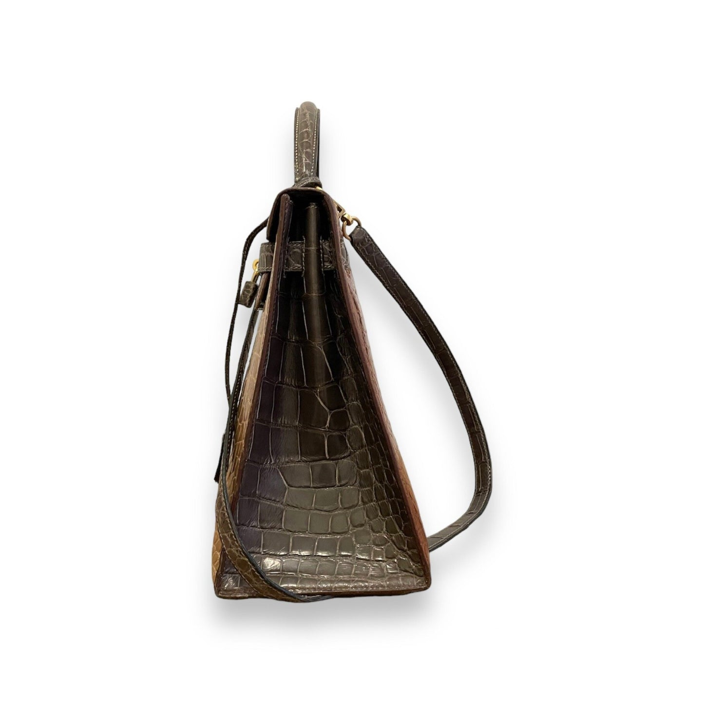 Sac Hermès Kelly 32 en cuir crocodile.