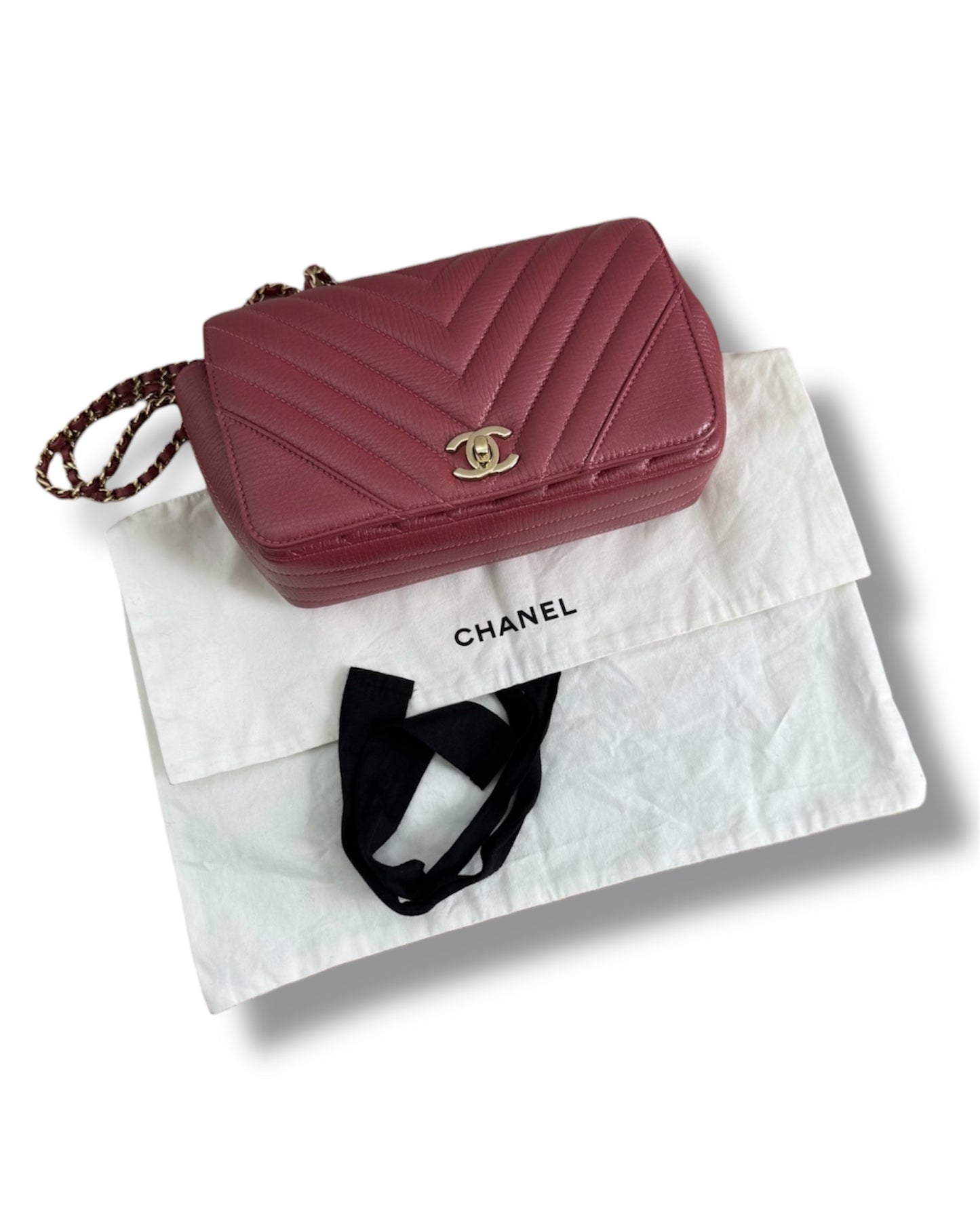 Sac Chanel Timeless chevron en cuir rose