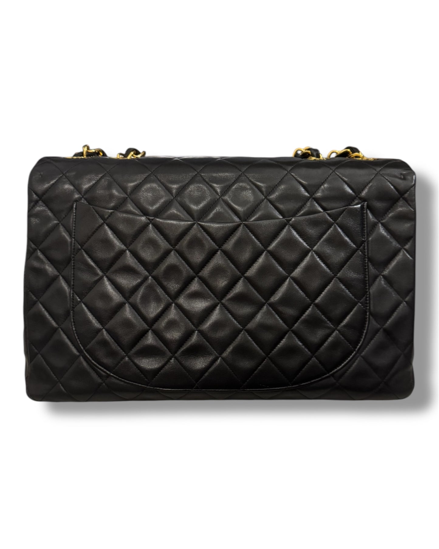 Sac Chanel Timeless Jumbo vintage en cuir noir