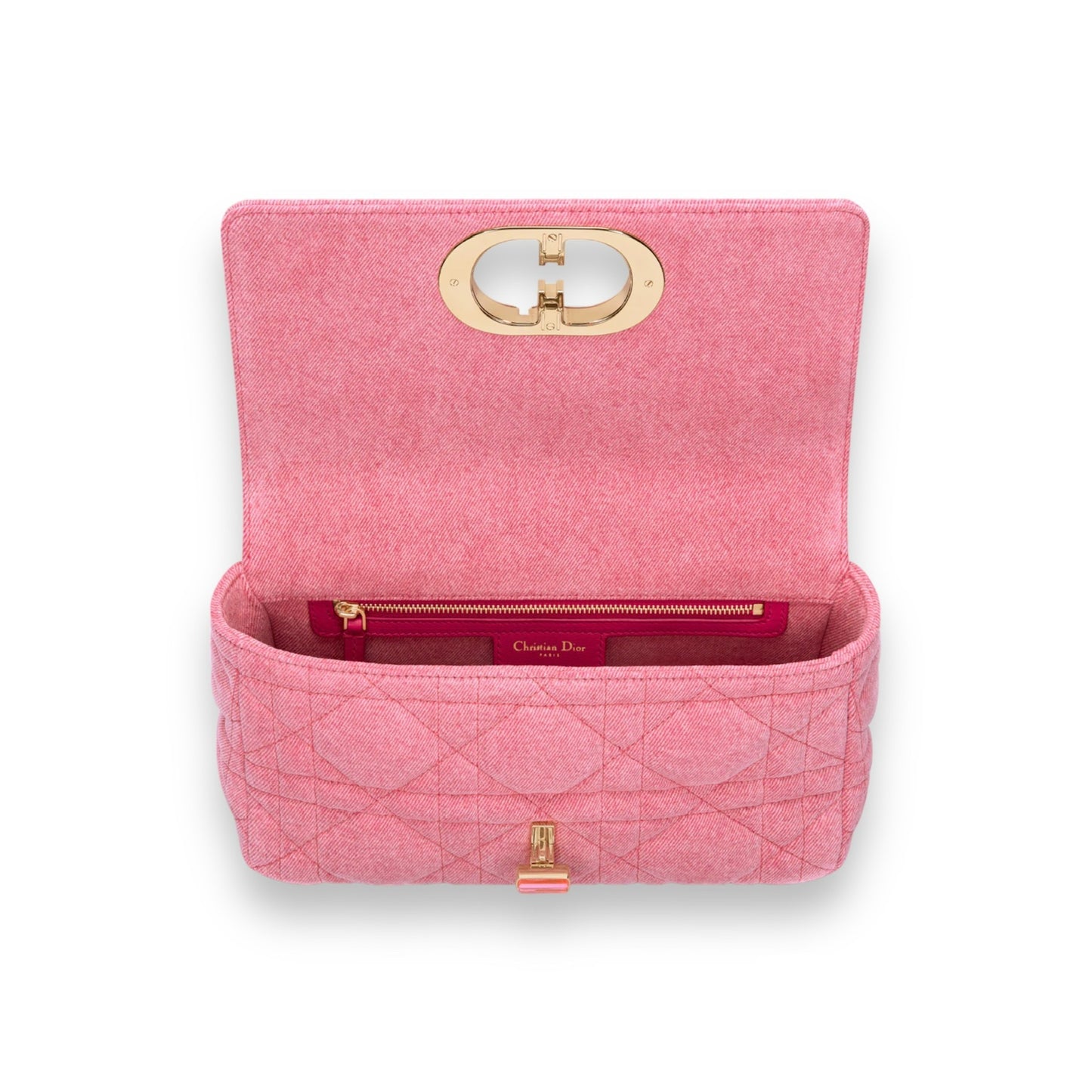 Sac Dior Caro medium denim rose