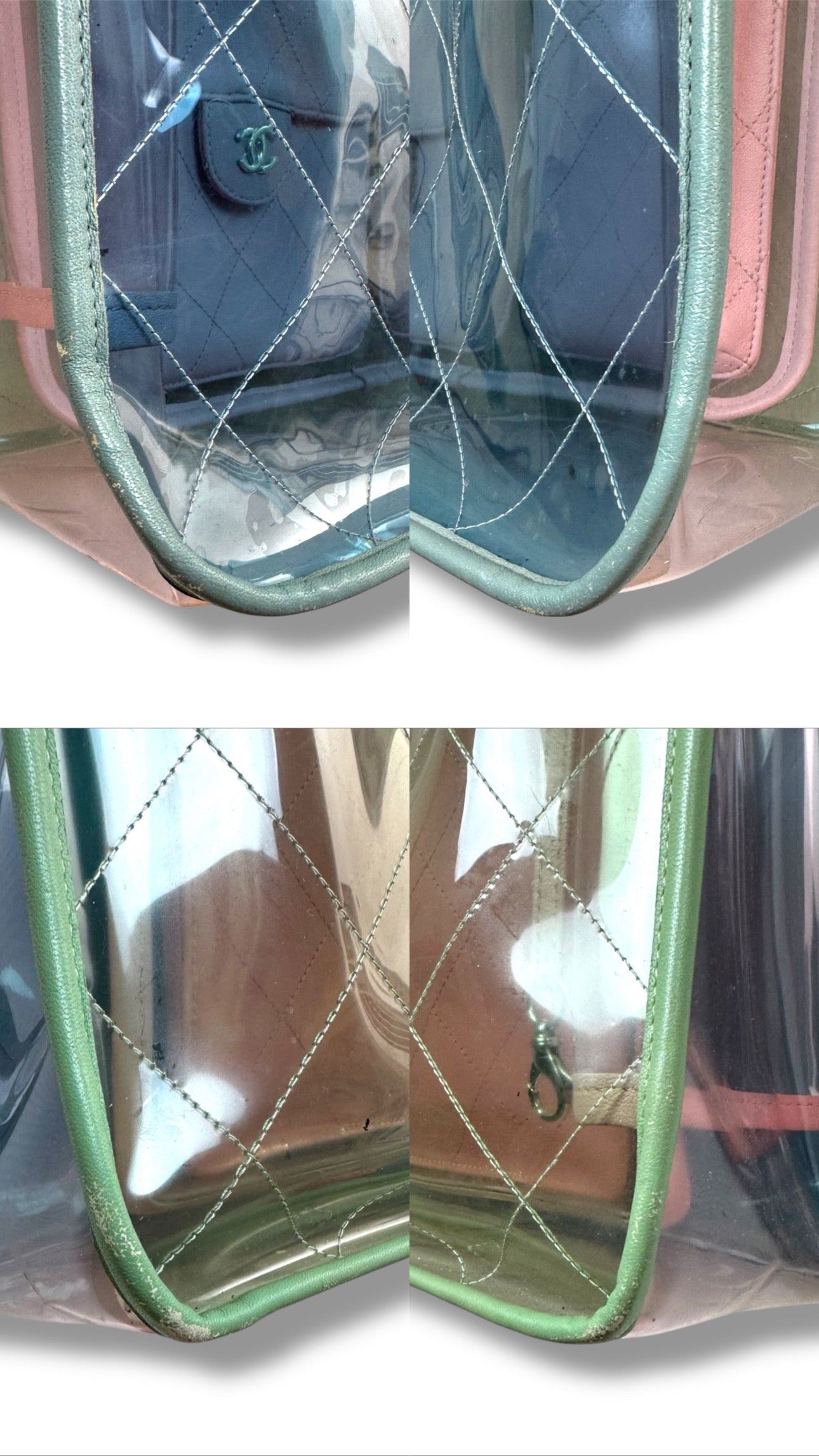 Sac Chanel Deauville transparent et cuir