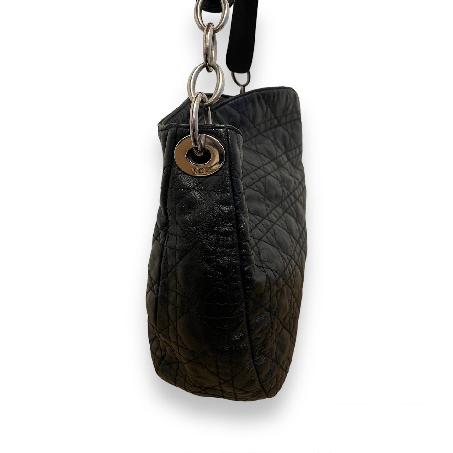Sac Christian Dior en cuir noir