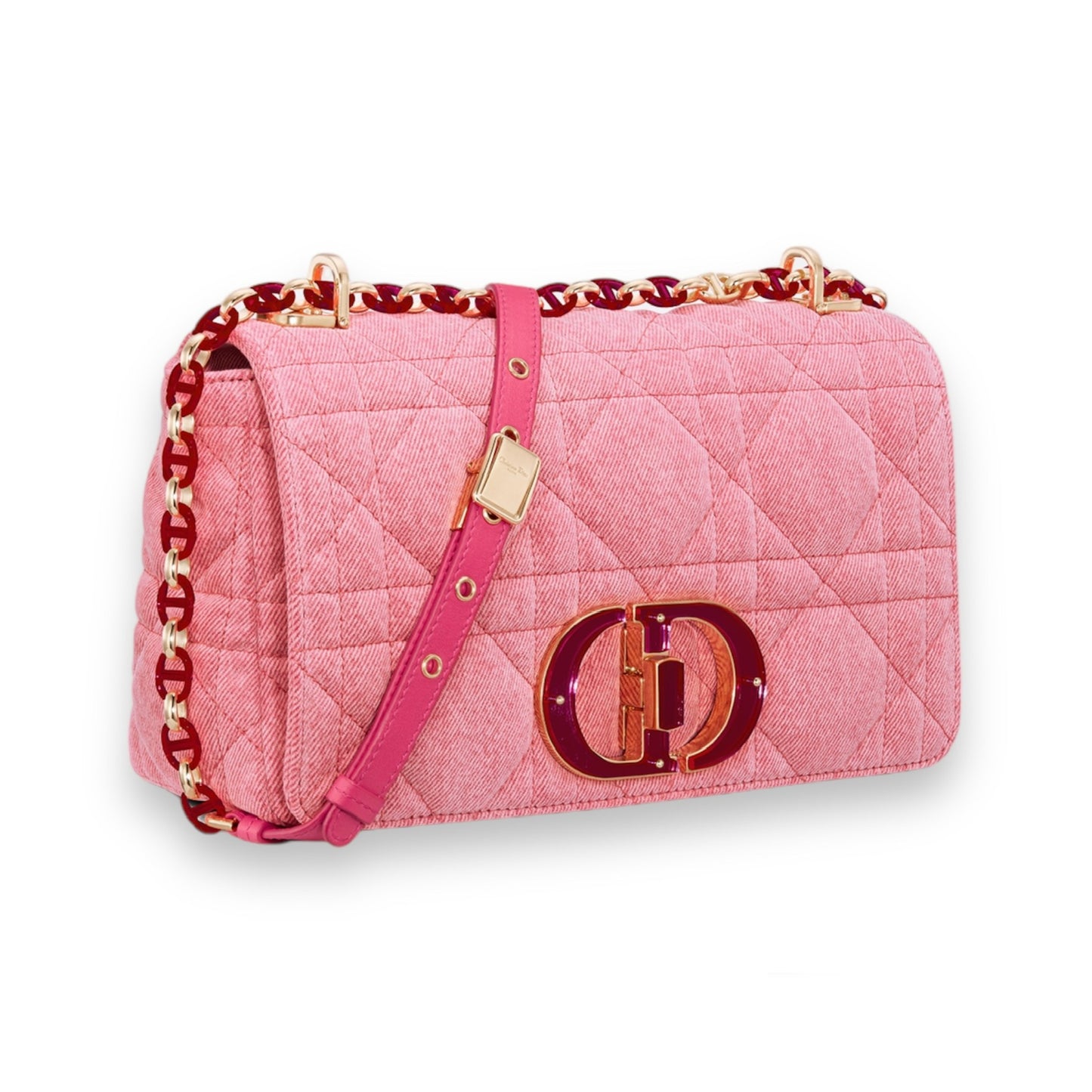 Sac Dior Caro medium denim rose