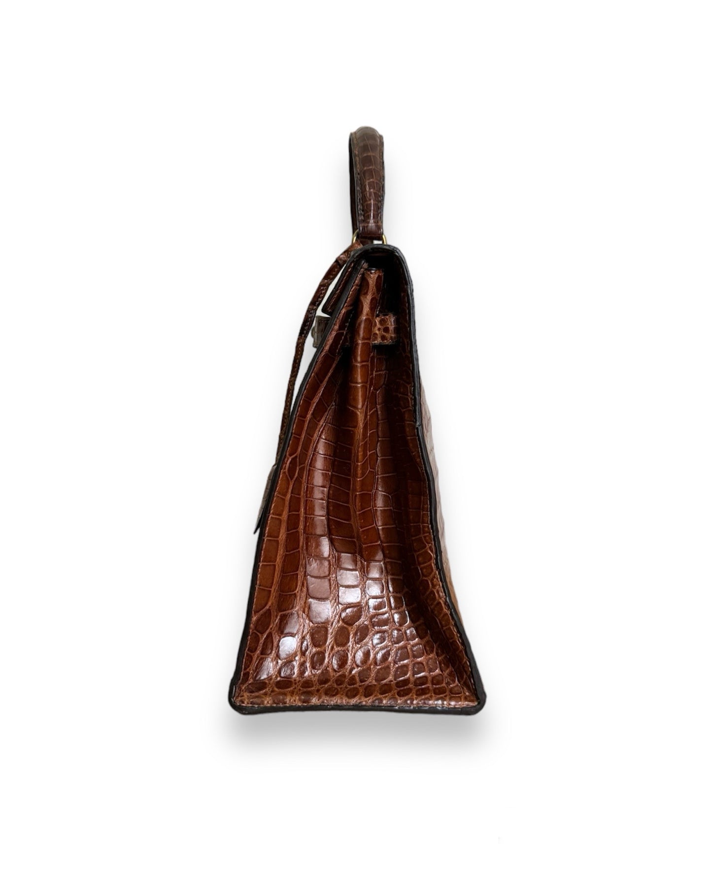 Sac Hermès Kelly 32 crocodile porosus marron
