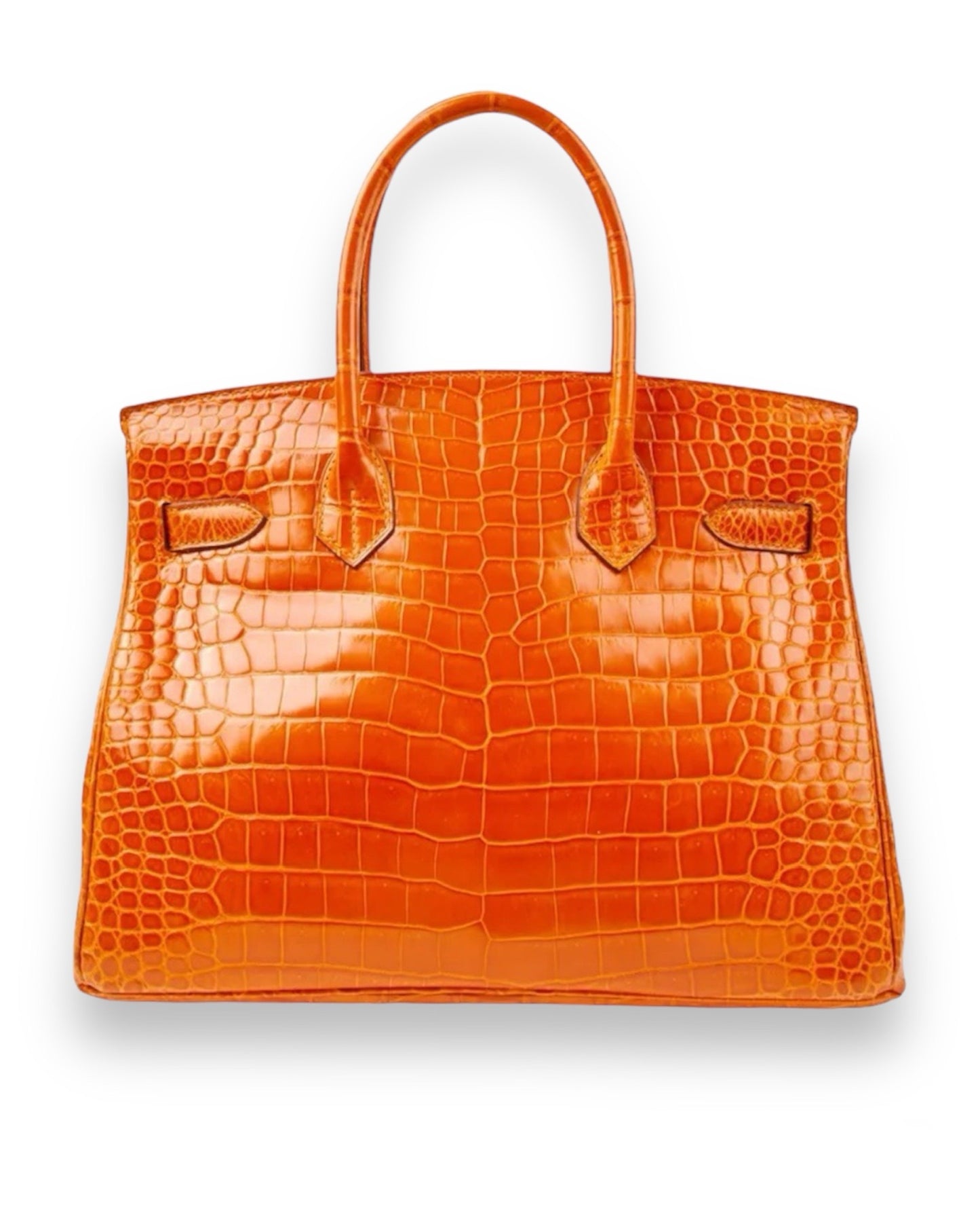 Sac Hermès Birkin 30 en cuir Niloticus Crocodile orange