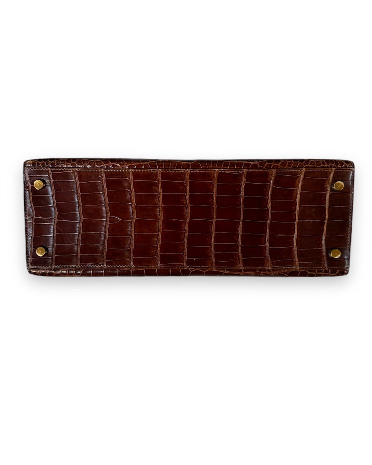 Sac Hermès Kelly 32 crocodile porosus marron