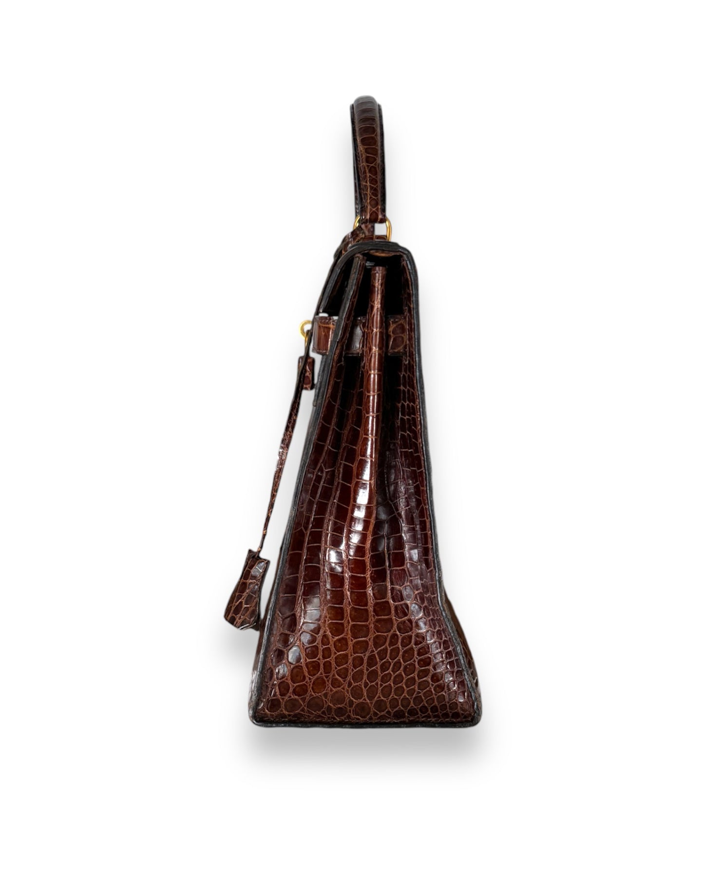 Sac Hermès Kelly 32 crocodile porosus marron
