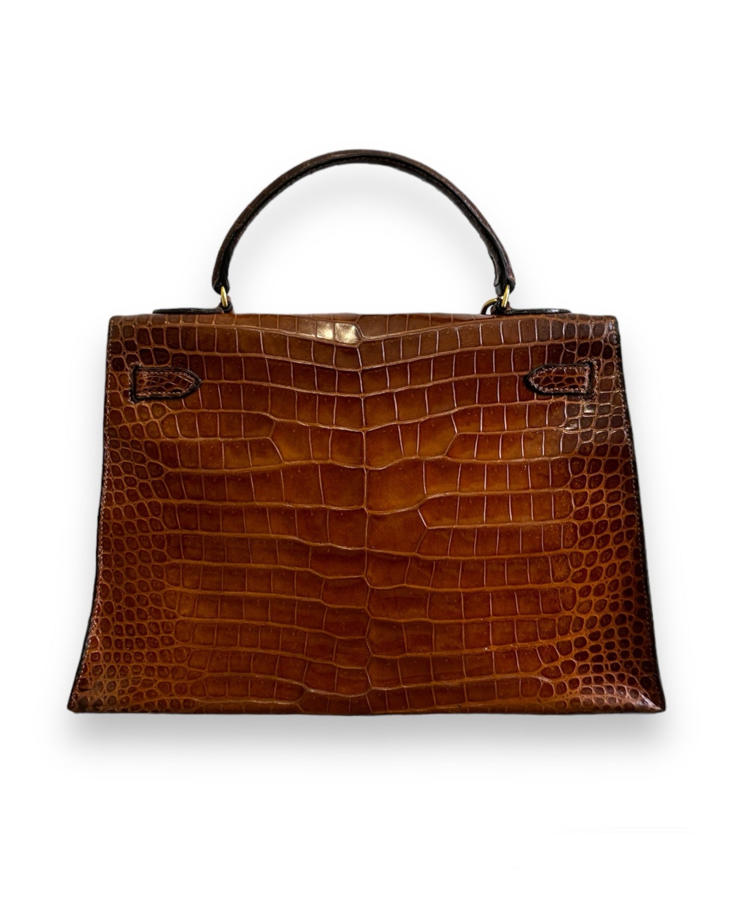 Sac Hermès Kelly 32 crocodile porosus marron