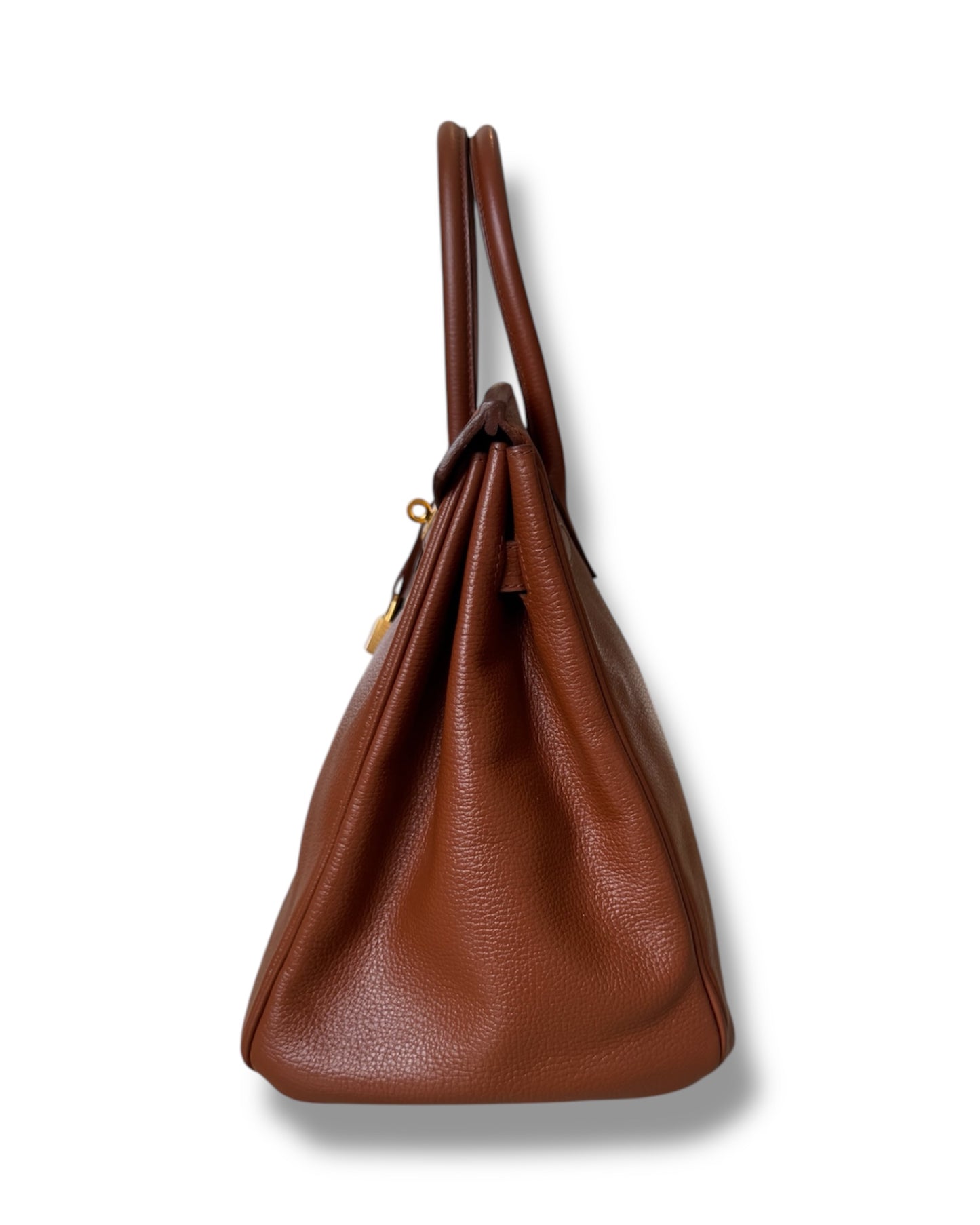 Sac Hermès Birkin 35 marron de 2005 en cuir et bijoux doré.