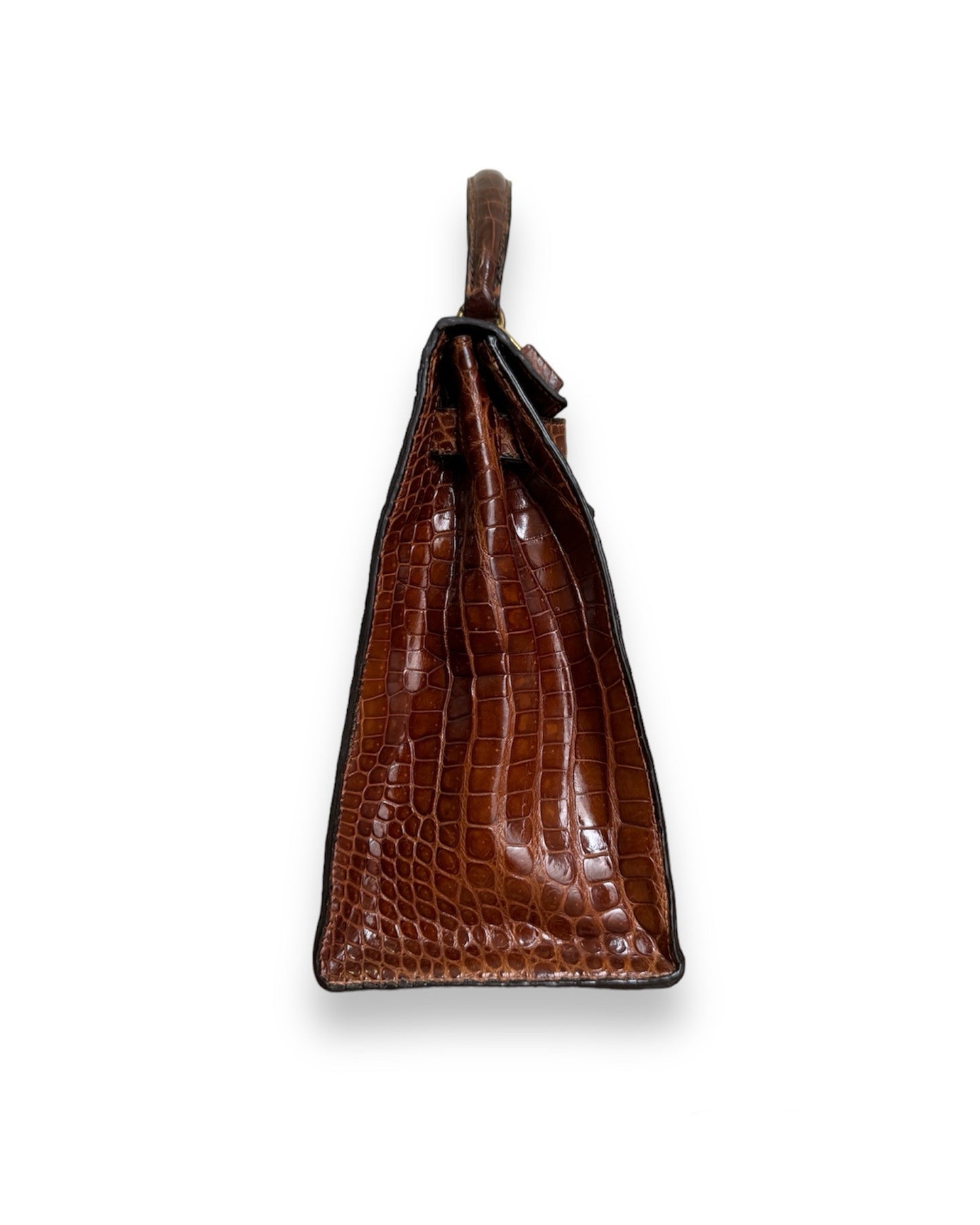 Sac Hermès Kelly 32 crocodile porosus marron
