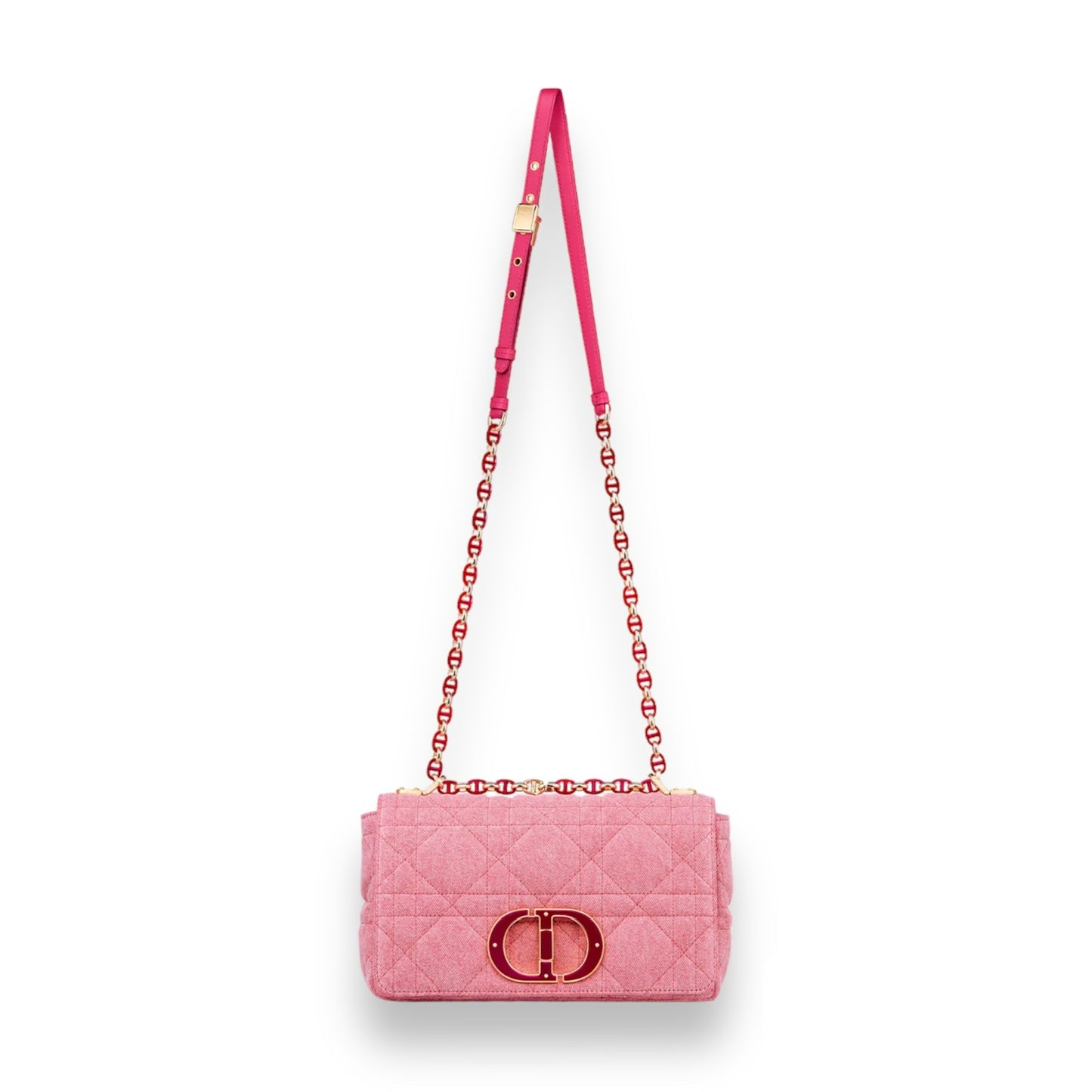 Sac Dior Caro medium denim rose