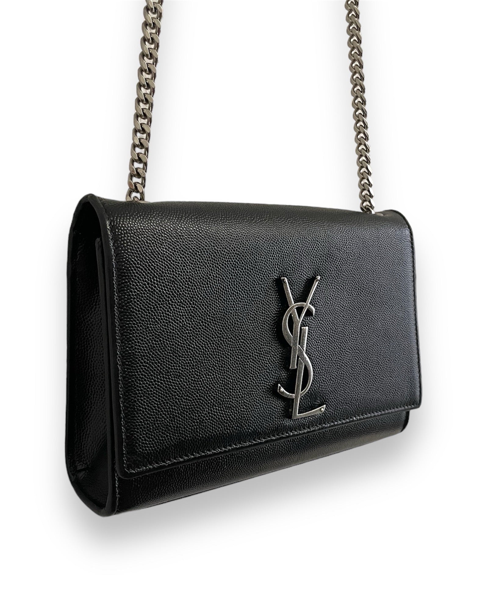 Sac Saint Laurent Kate small en cuir noir