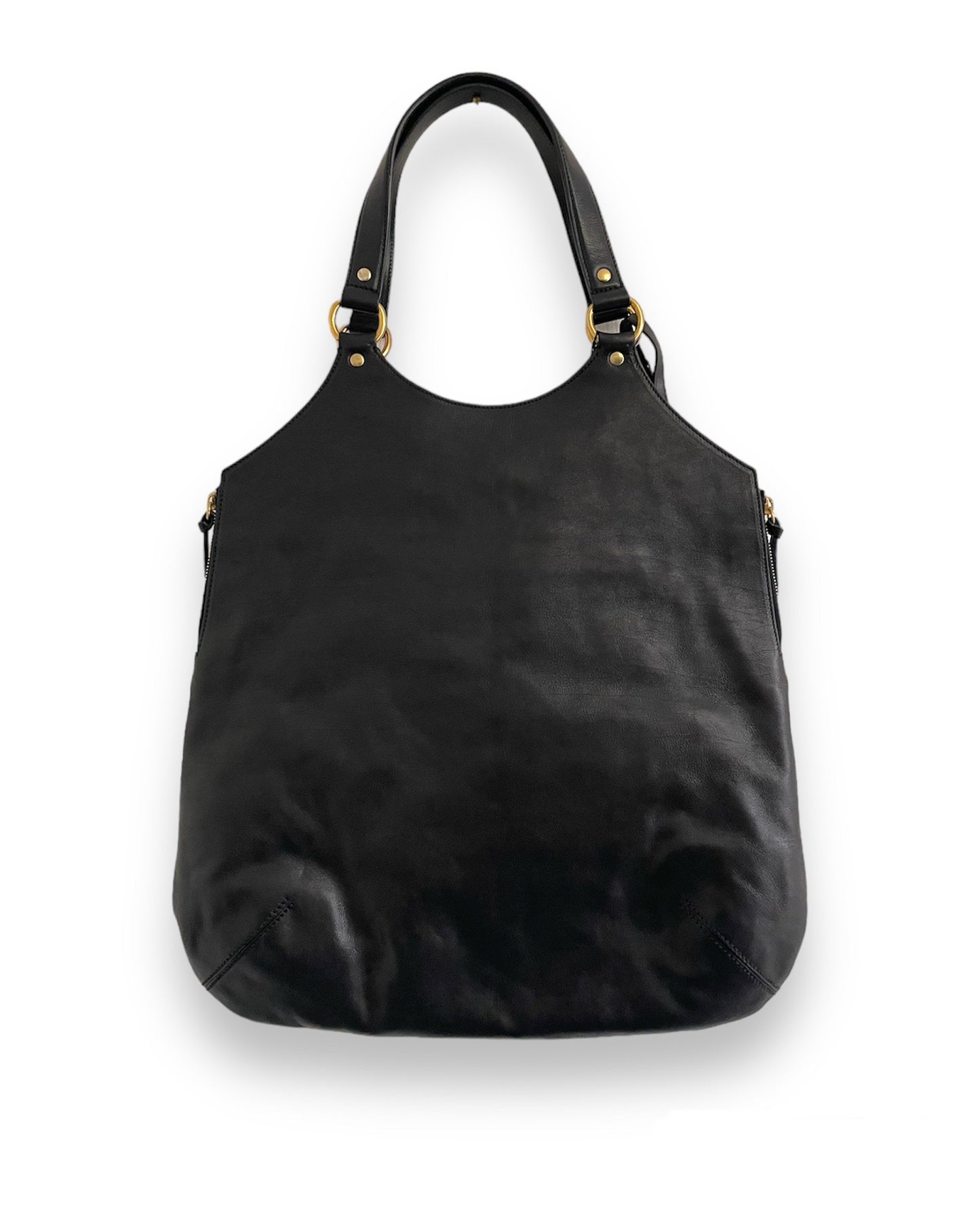Sac Yves Saint Laurent Metropolis Tribute en cuir de veau noir.