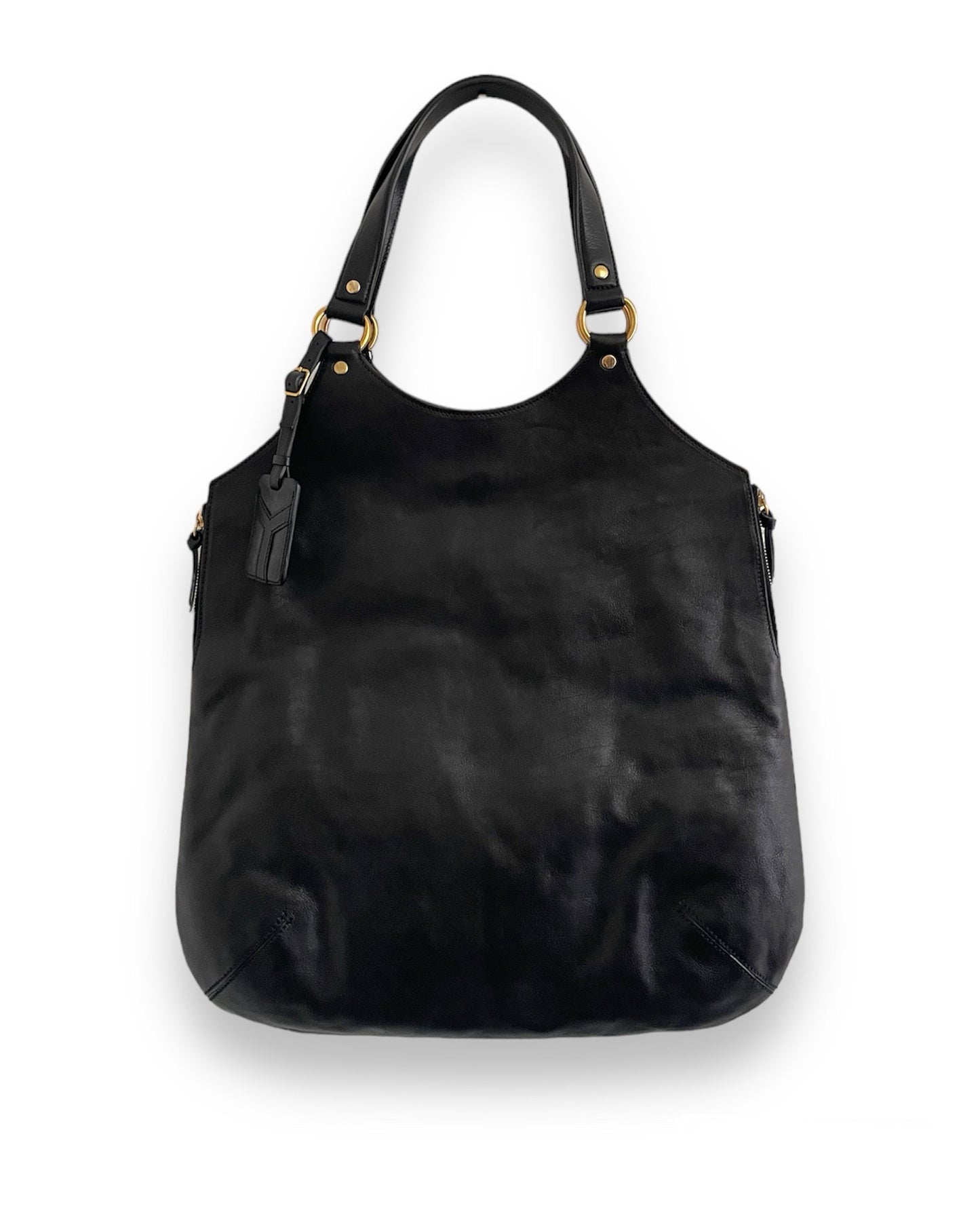 Sac Yves Saint Laurent Metropolis Tribute en cuir de veau noir.
