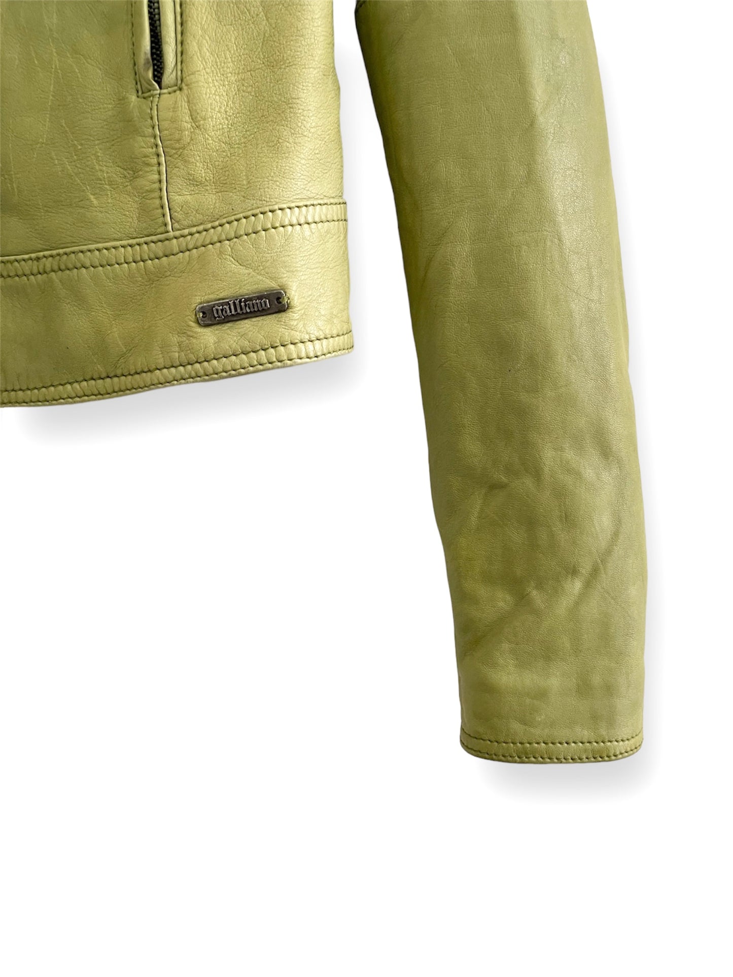 Veste Galliano en cuir vert