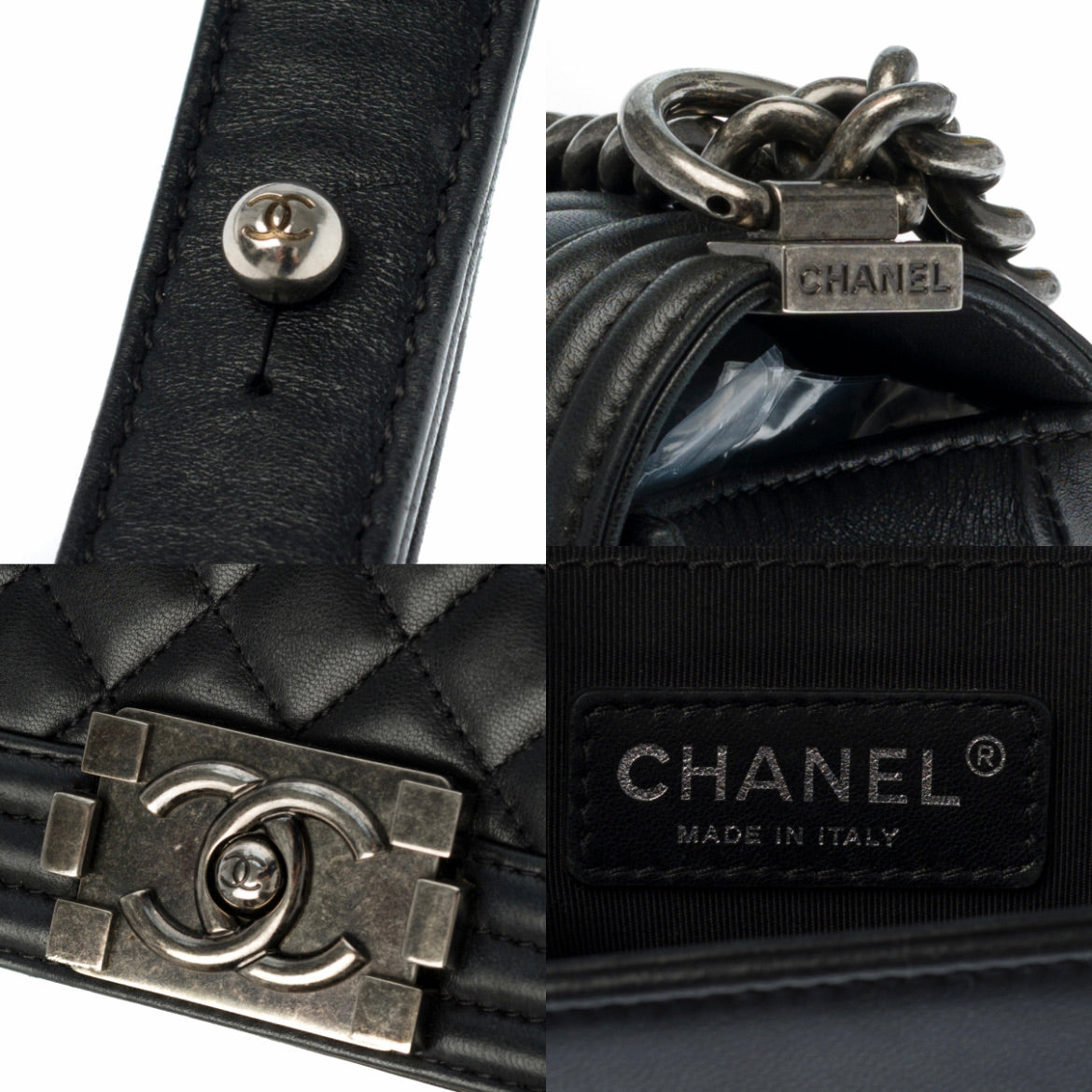 Sac Chanel Boy en cuir noir