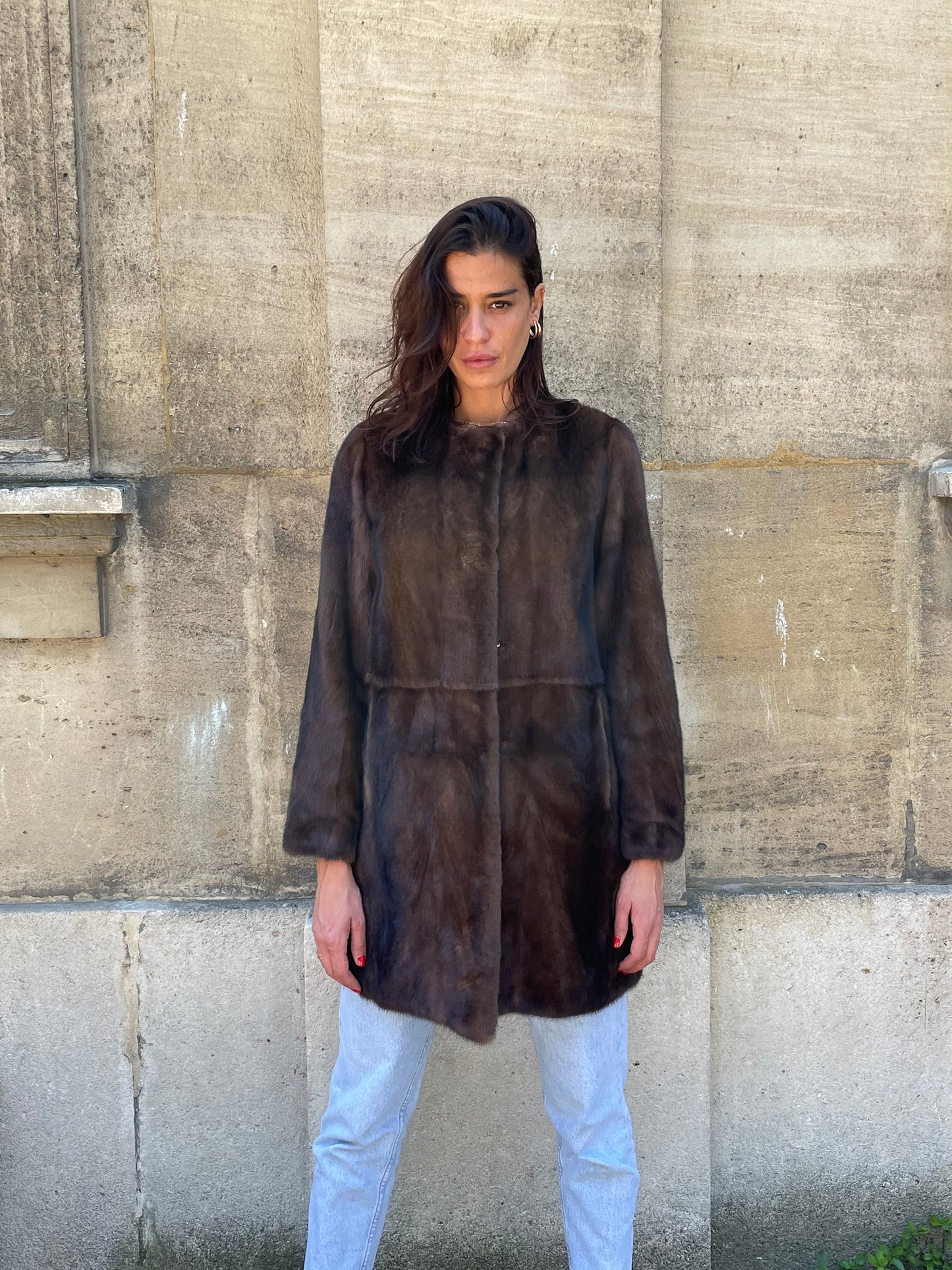 Fourrure de vison Max&Moi marron foncé taille 36 FR.