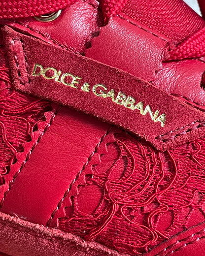 Basket Dolce & Gabbana en cuir rouge