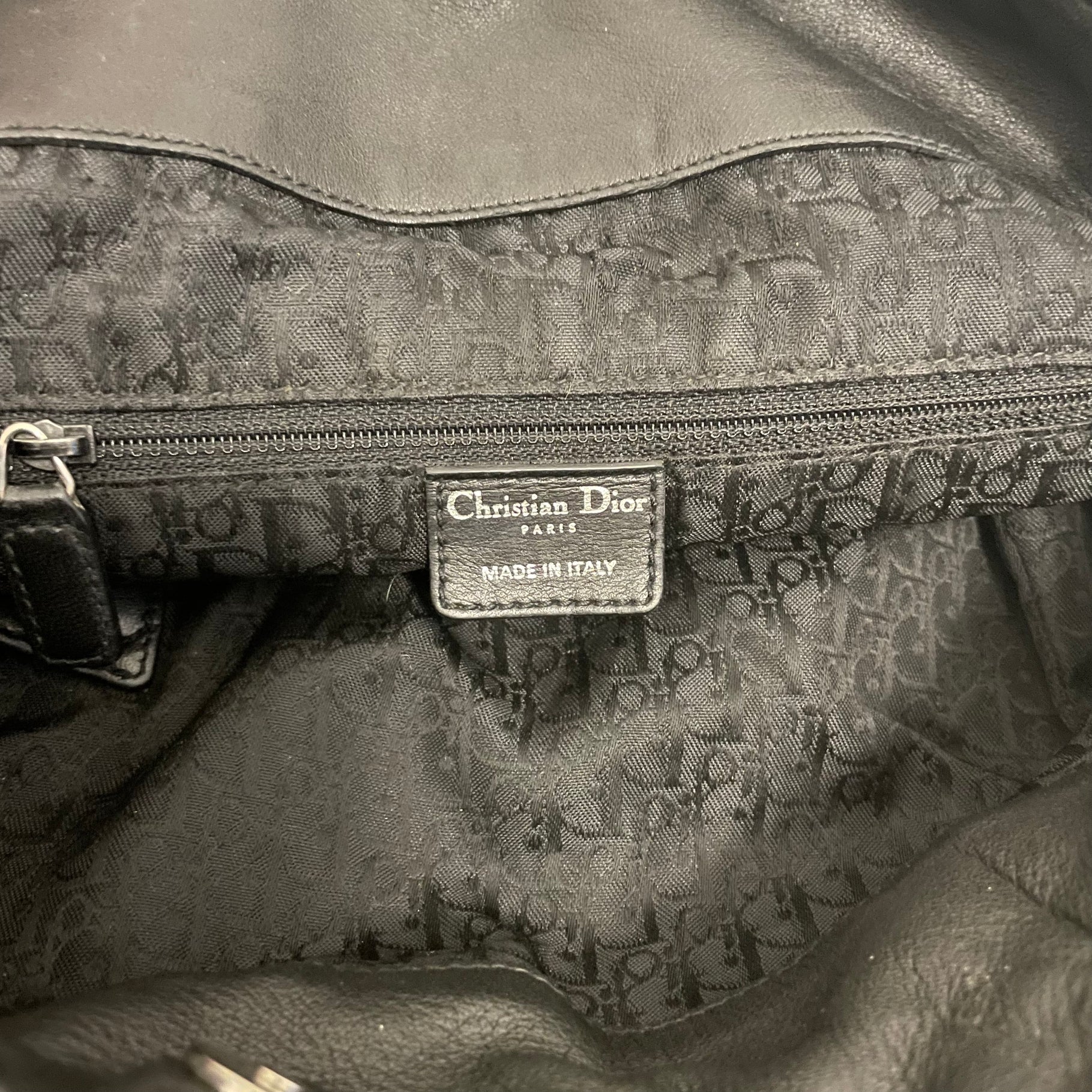 Sac Christian Dior en cuir noir