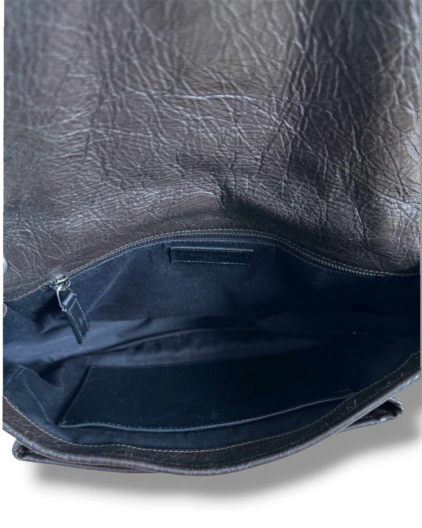 Sac Saint Laurent Niki medium cuir froissé marron