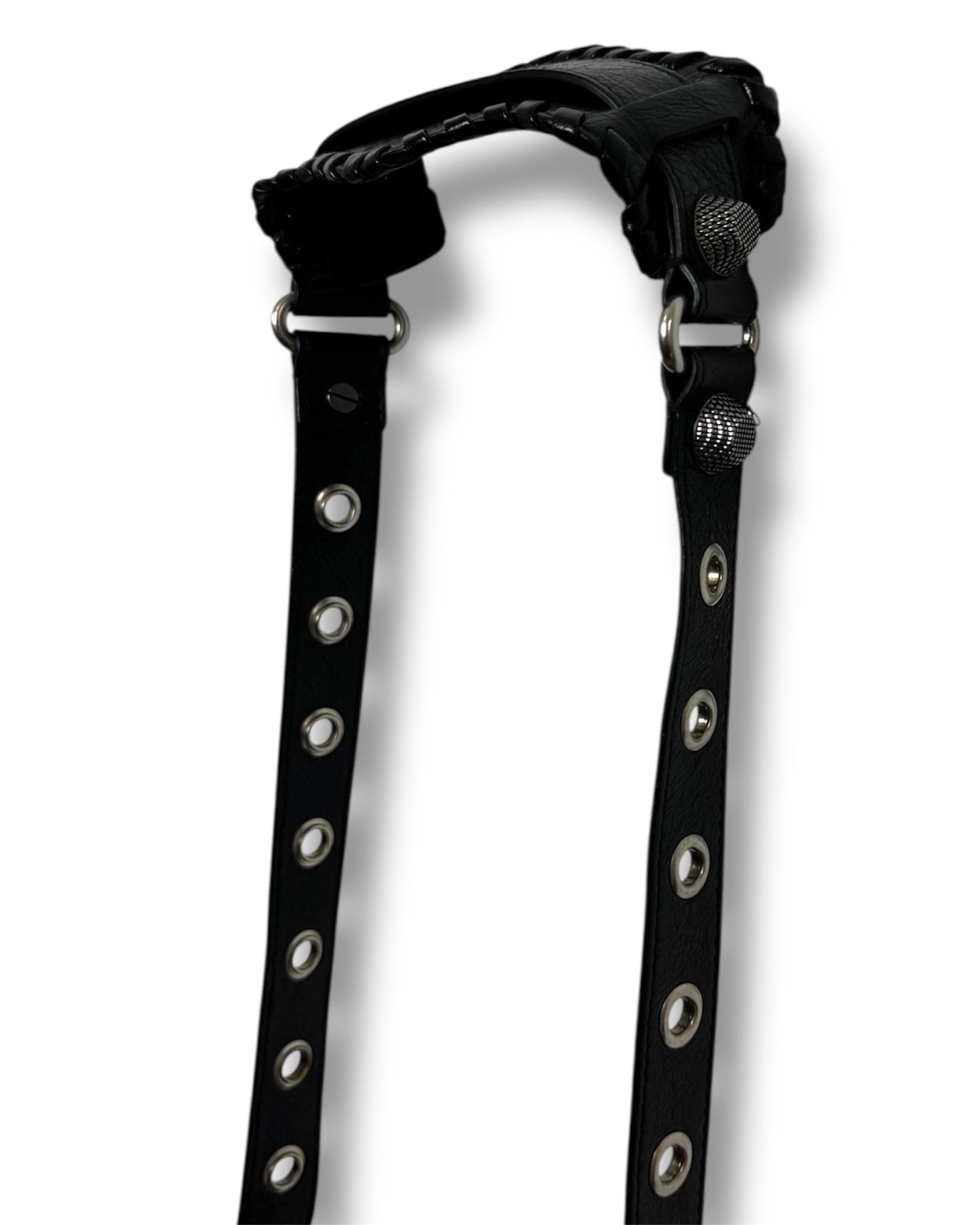 Sac Balenciaga seau Le Cagole en cuir noir