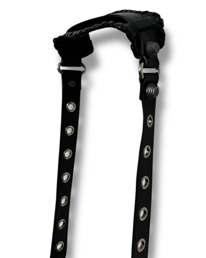 Sac Balenciaga seau Le Cagole en cuir noir